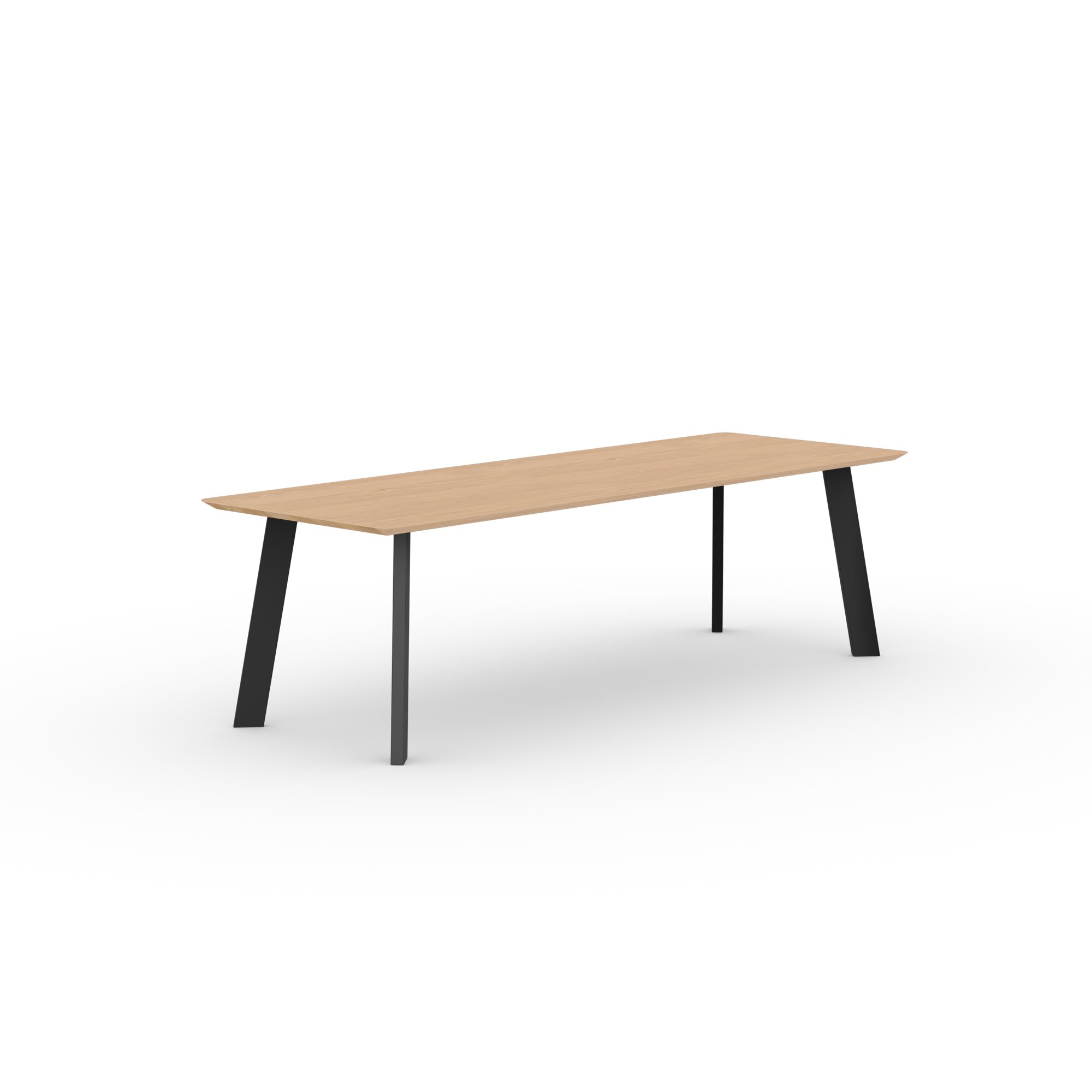 Rectangular Design dining table | New Co Steel black powdercoating | Oak hardwax oil natural light | Studio HENK| 