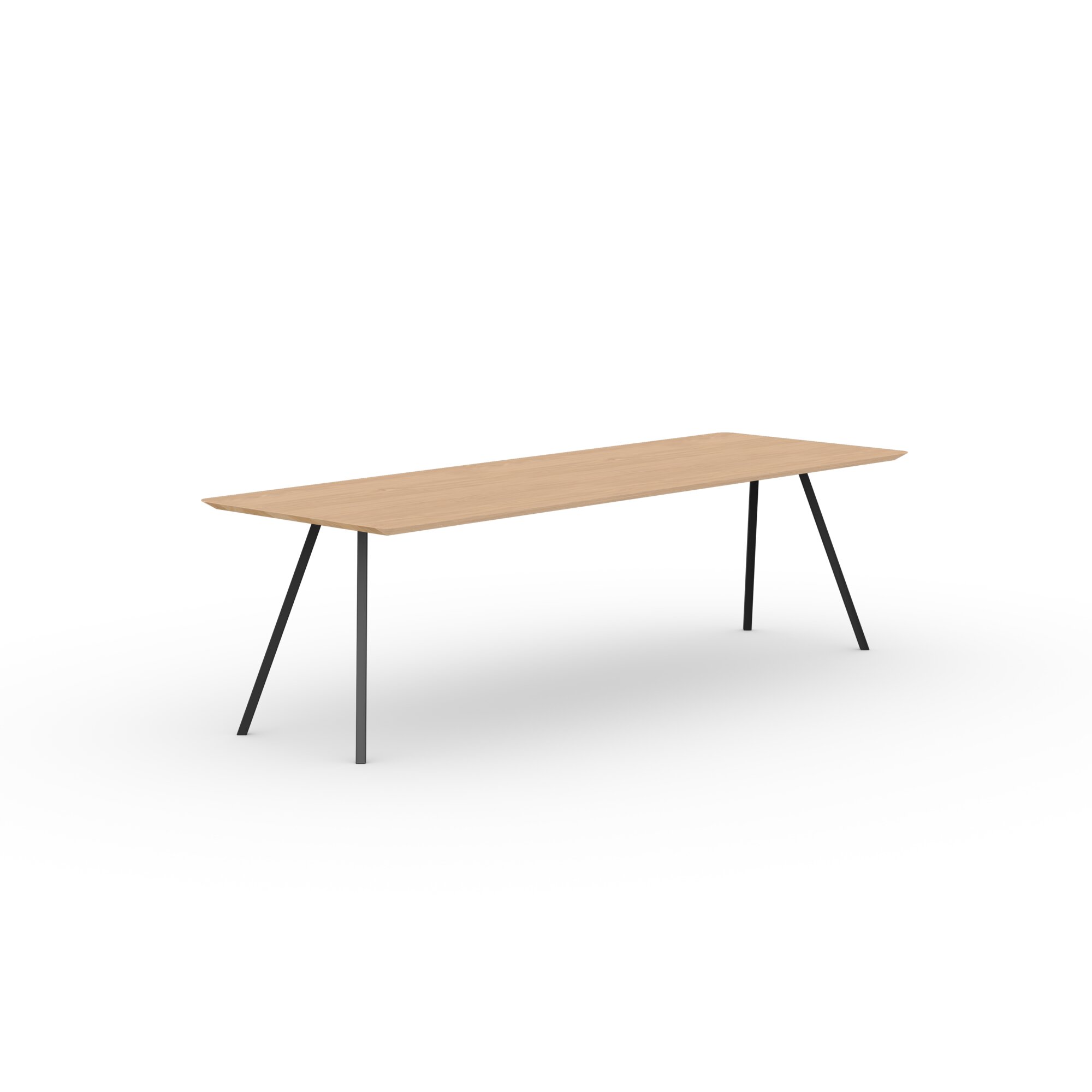 Rectangular Design dining table | Slim Co Steel black powdercoating | Oak hardwax oil natural light | Studio HENK| 