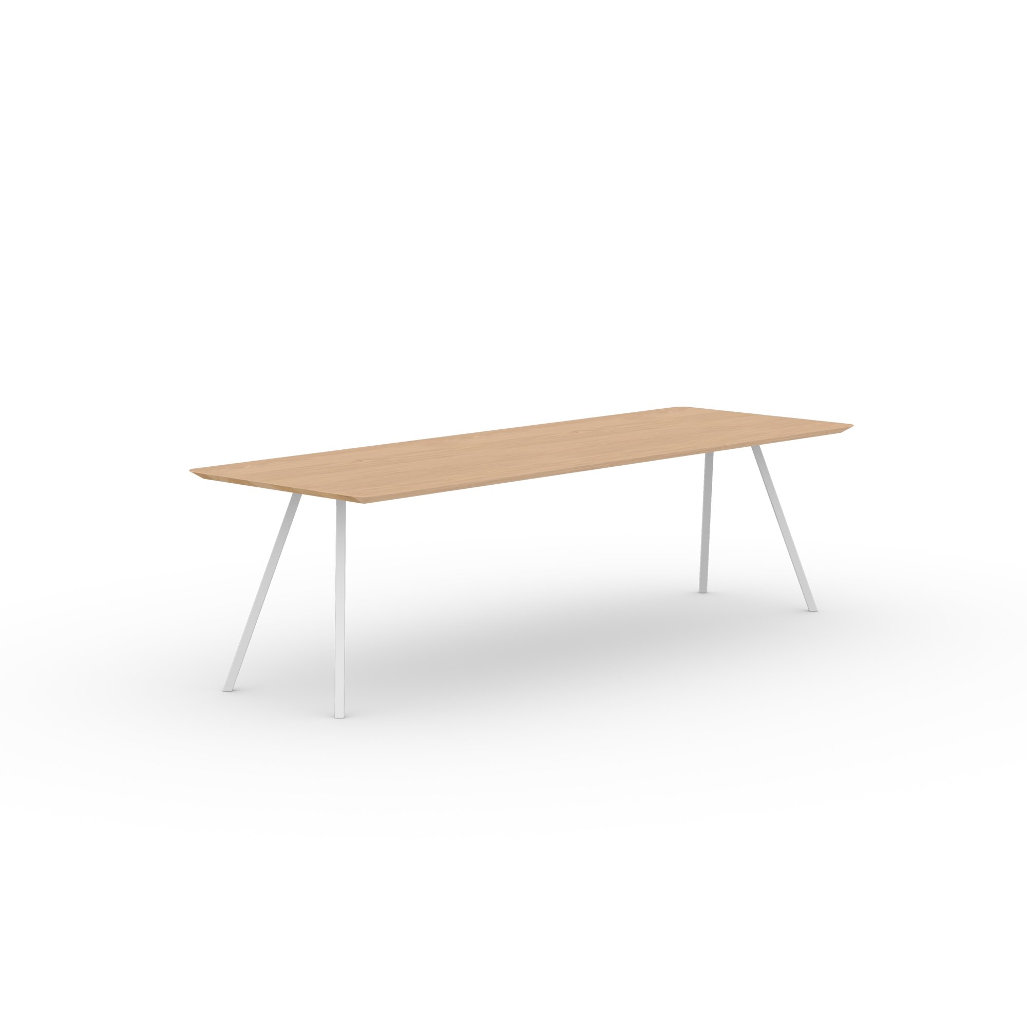 Rectangular Design dining table | Slim Co Steel white powdercoating | Oak hardwax oil natural light | Studio HENK| 