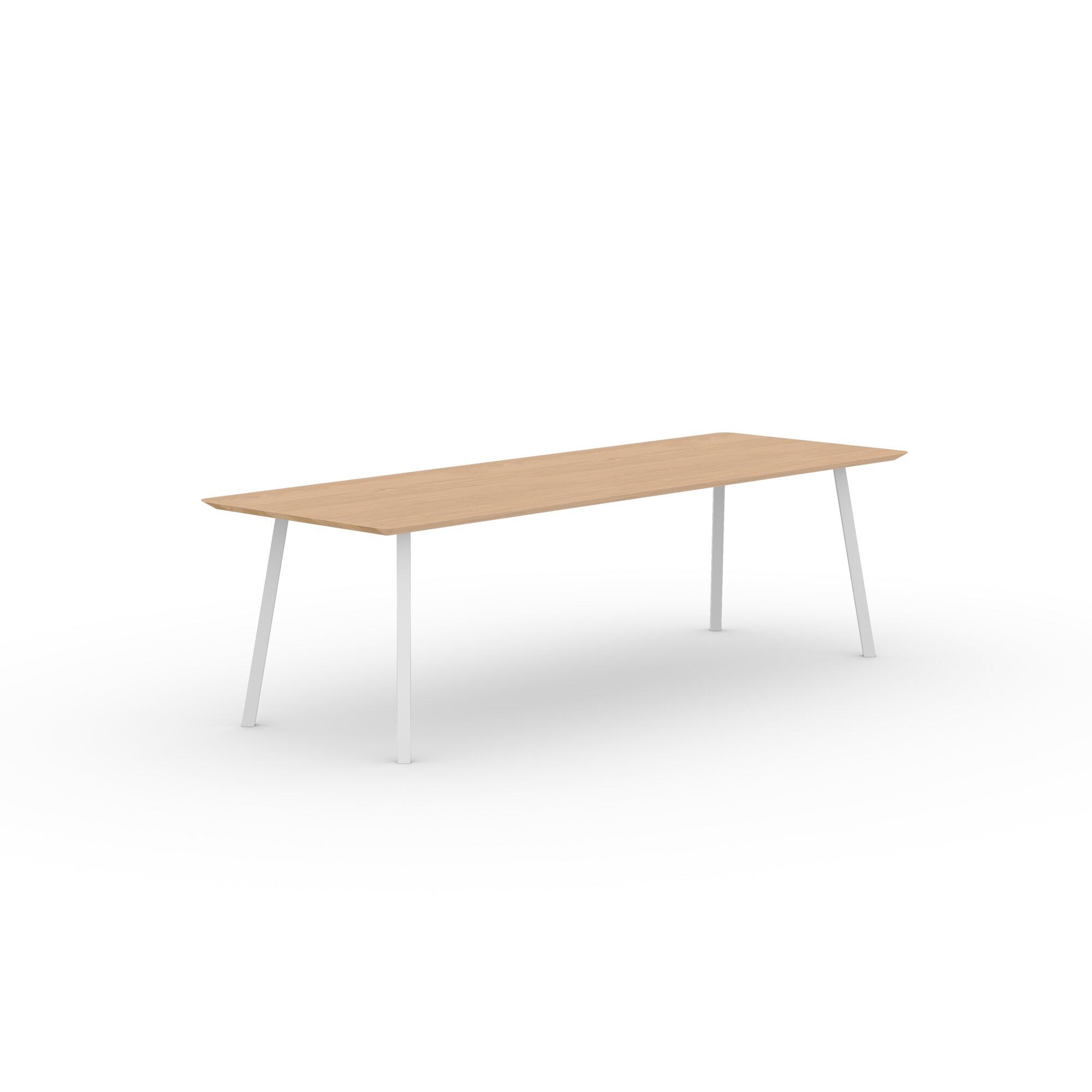 Rectangular Design dining table | New Classic Steel white powdercoating | Oak hardwax oil natural light | Studio HENK| 