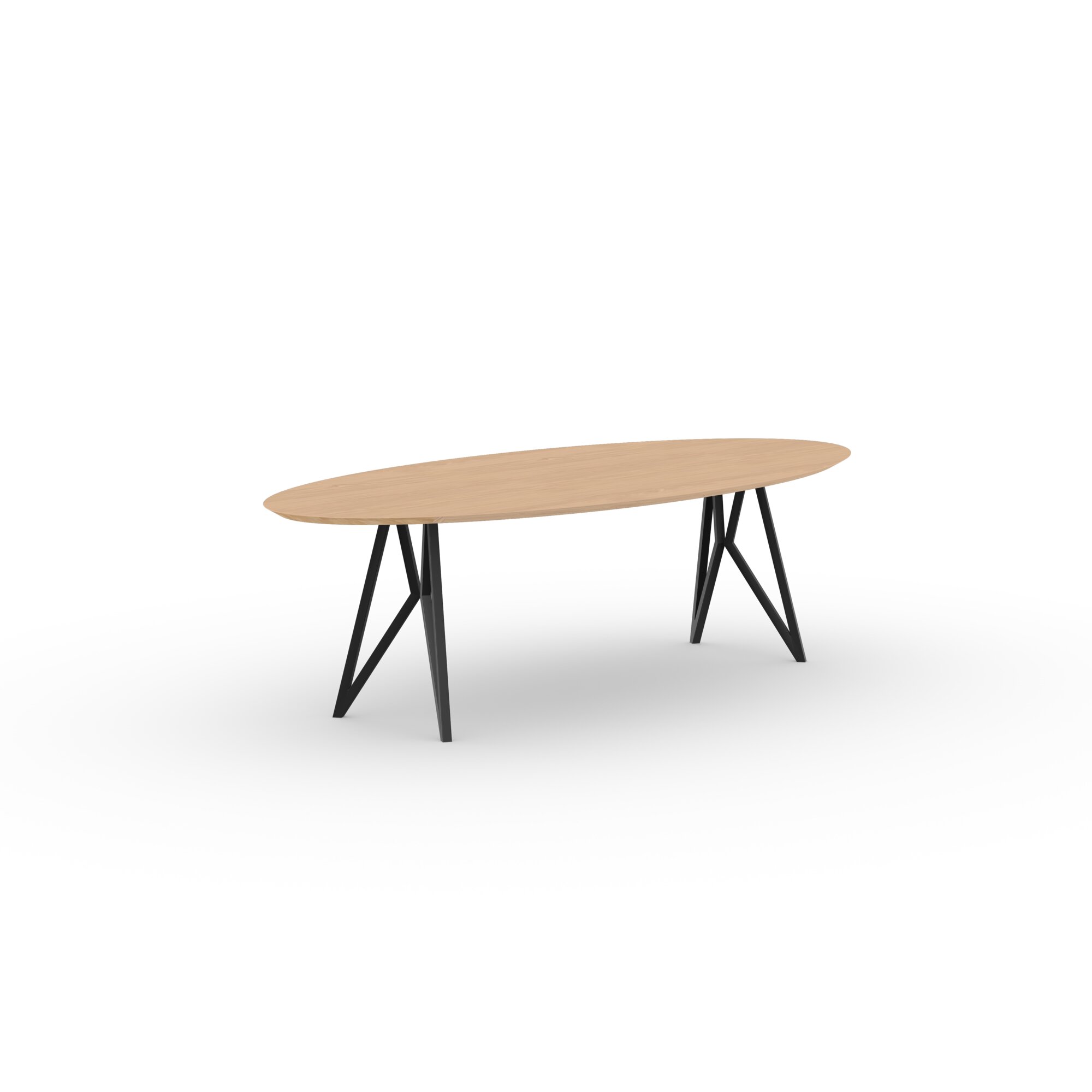 Ovale Design dining table | Butterfly Steel black powdercoating | Oak hardwax oil natural light | Studio HENK| 