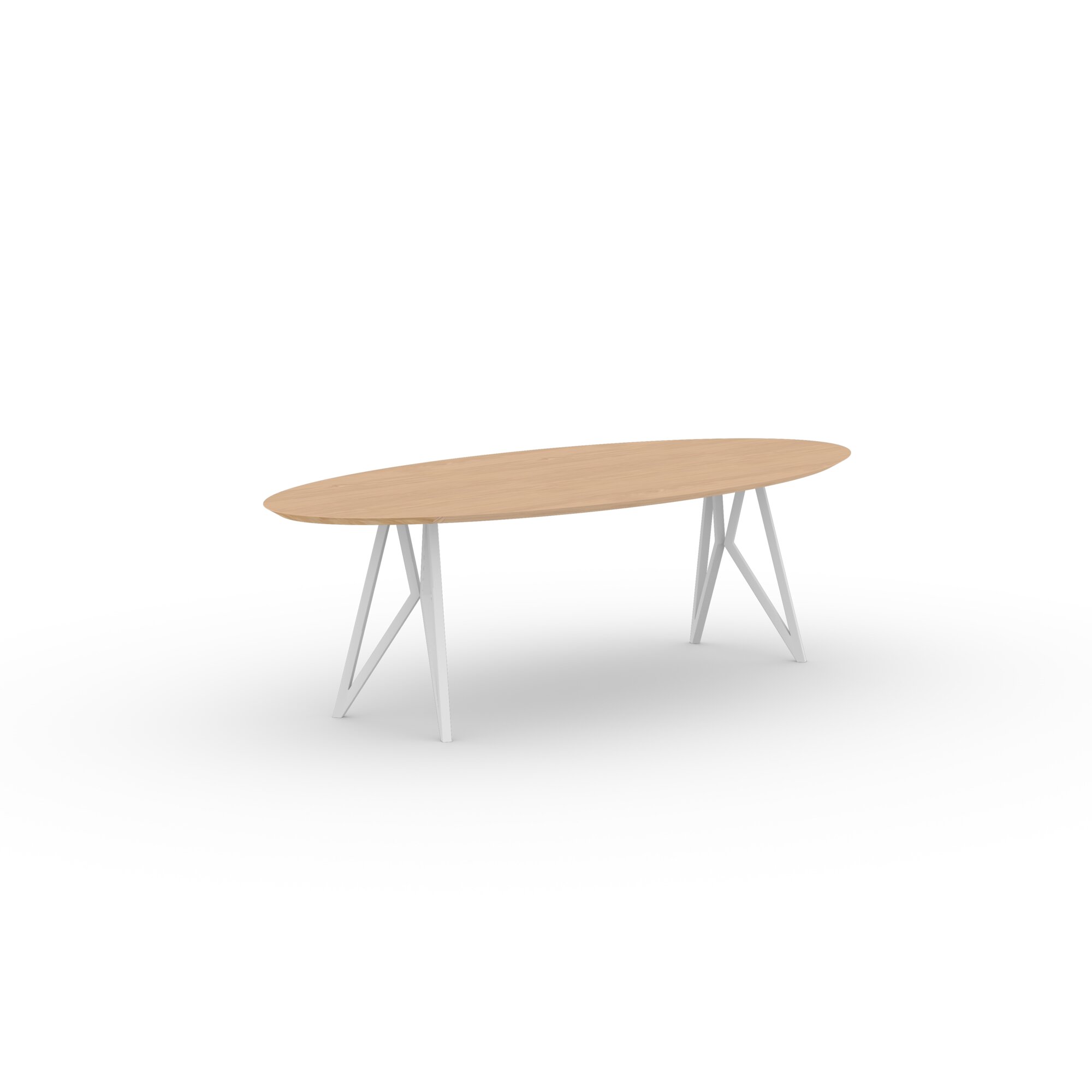 Ovale Design dining table | Butterfly Steel white powdercoating | Oak hardwax oil natural light | Studio HENK| 