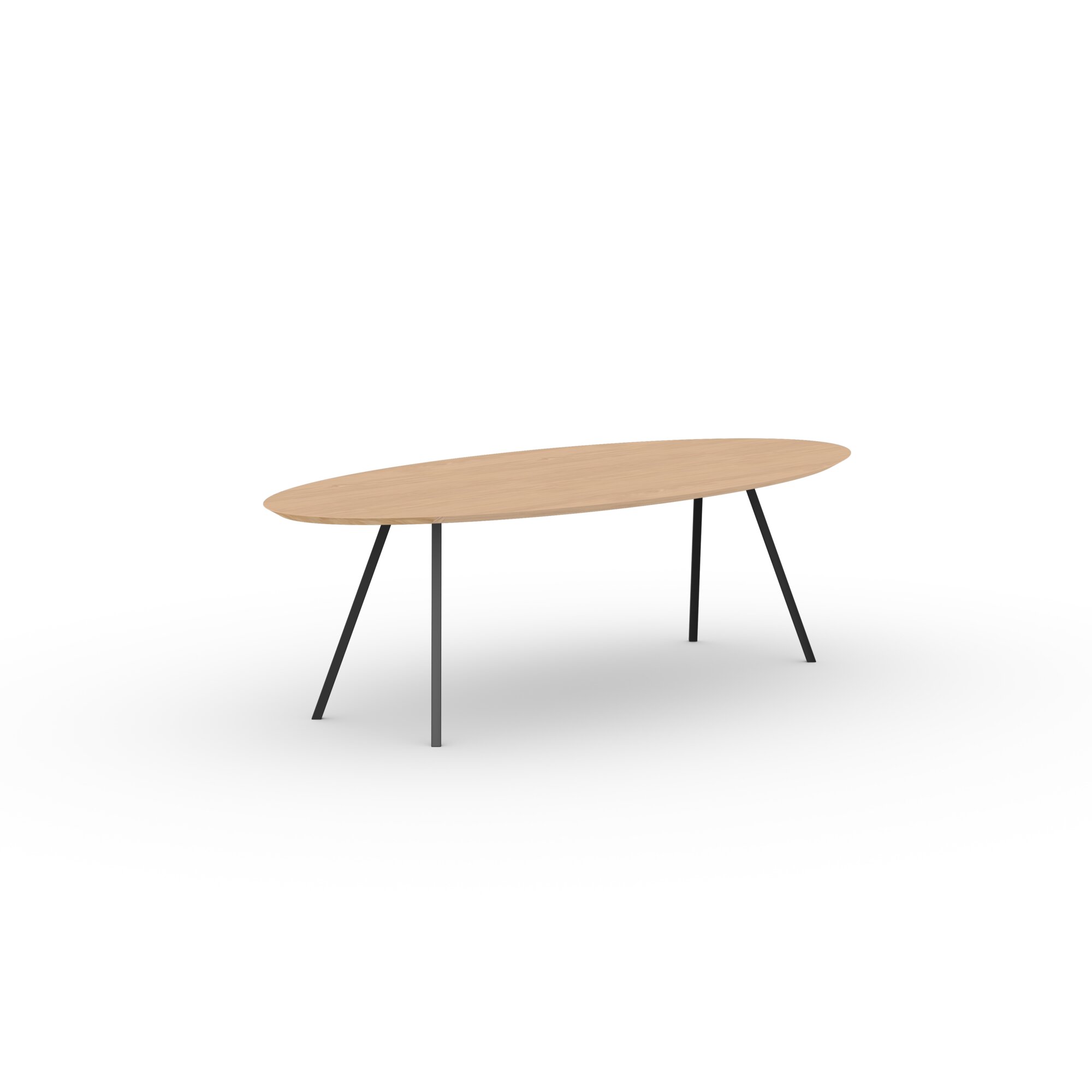 Ovale Design dining table | Slim Co Steel black powdercoating | Oak hardwax oil natural light | Studio HENK| 