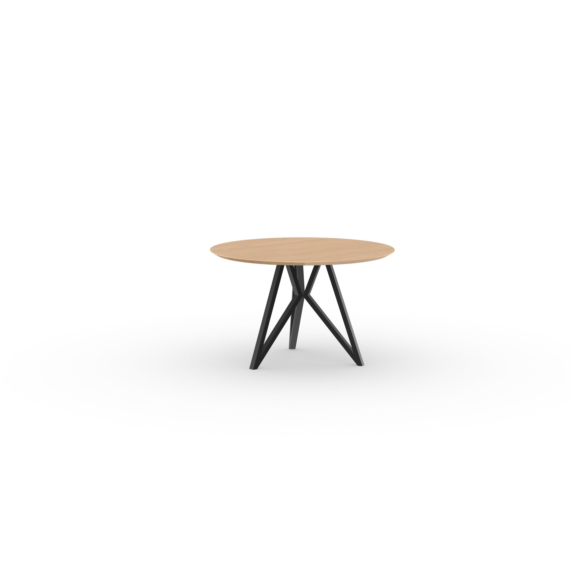 Ronde Design dining table | Butterfly Tripod Steel black powdercoating | Oak hardwax oil natural light | Studio HENK| 