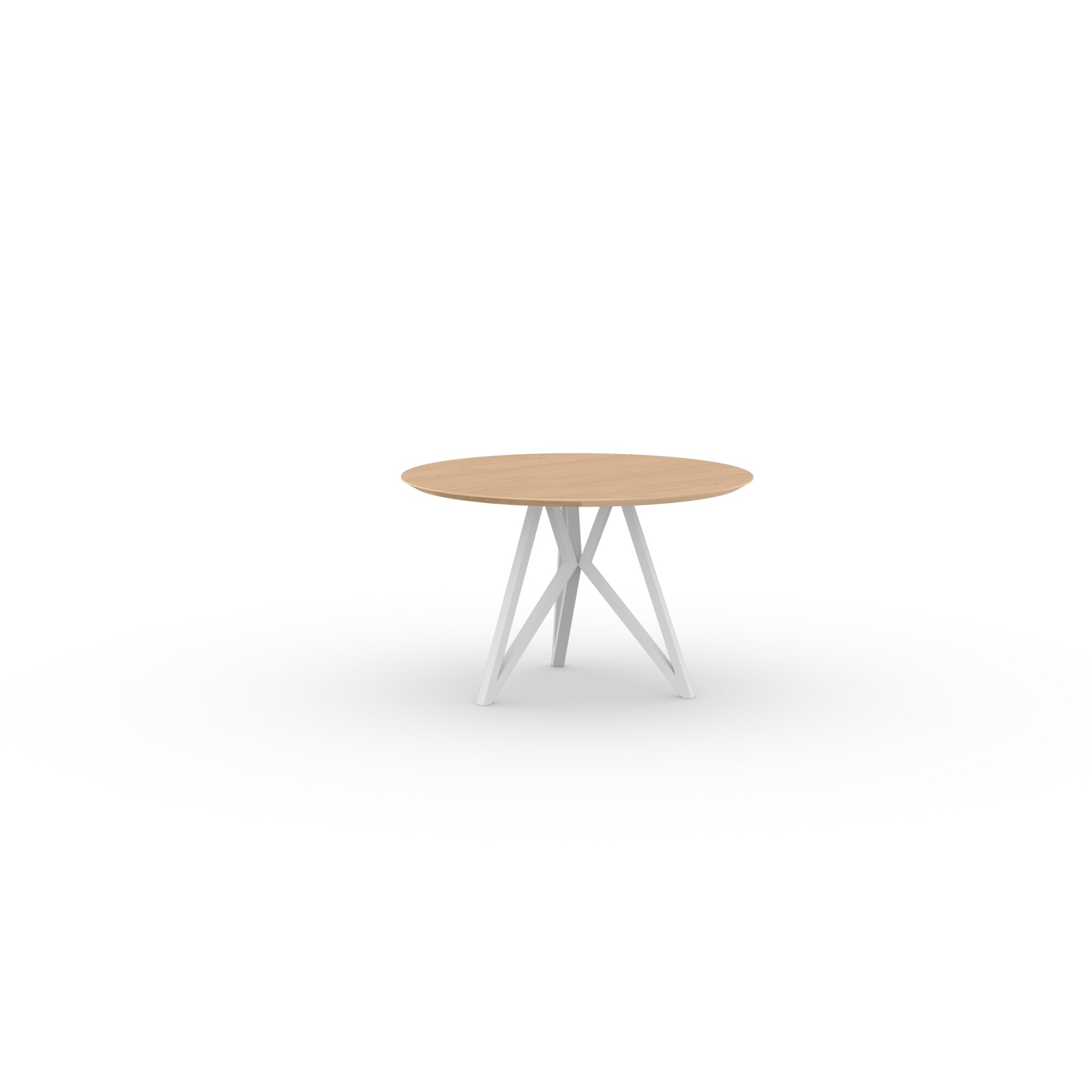 Ronde Design dining table | Butterfly Tripod Steel white powdercoating | Oak hardwax oil natural light | Studio HENK| 