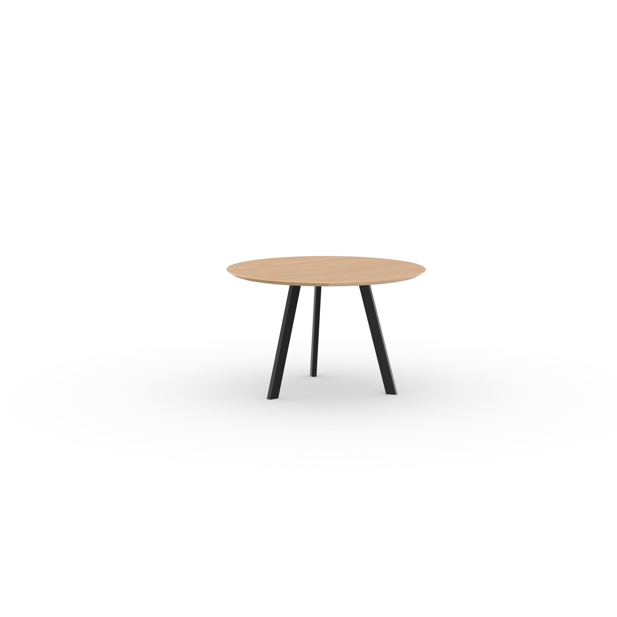 Ronde Design dining table | New Co Tripod Steel black powdercoating | Oak hardwax oil natural light | Studio HENK| 