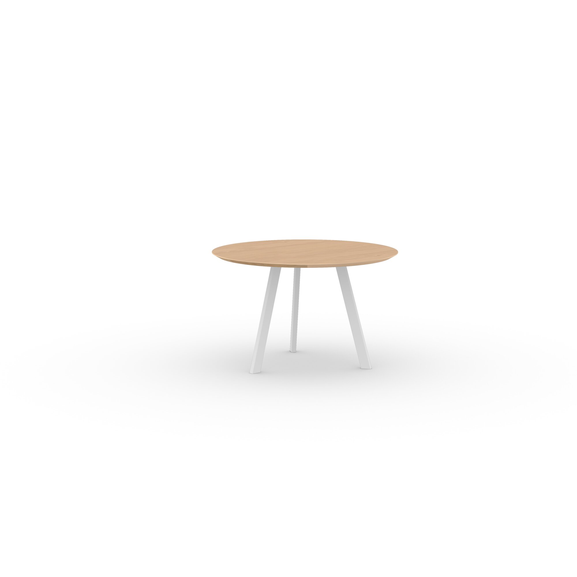 Ronde Design dining table | New Co Tripod Steel white powdercoating | Oak hardwax oil natural light | Studio HENK| 