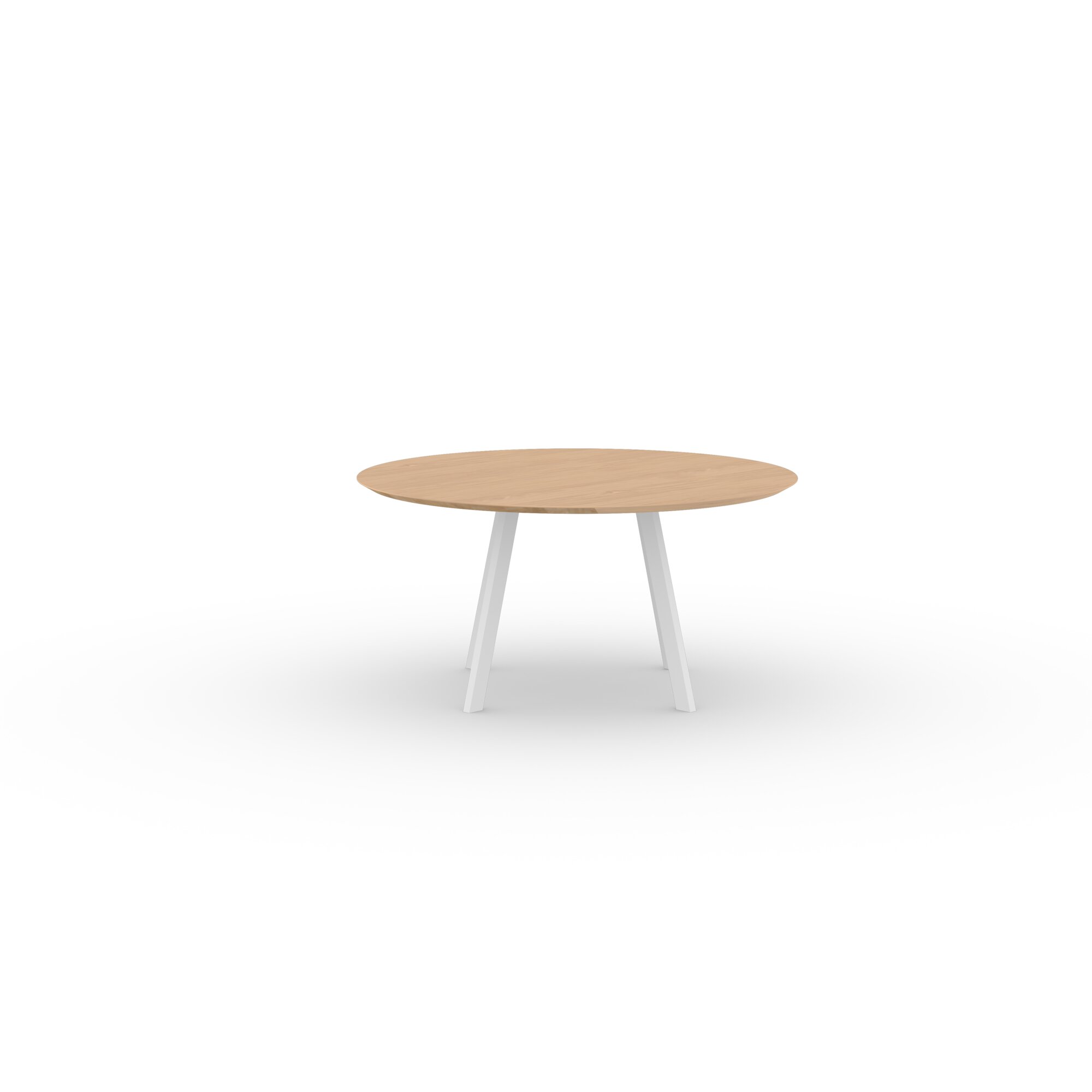 Ronde Design dining table | New Co Quadpod Steel white powdercoating | Oak hardwax oil natural light | Studio HENK| 