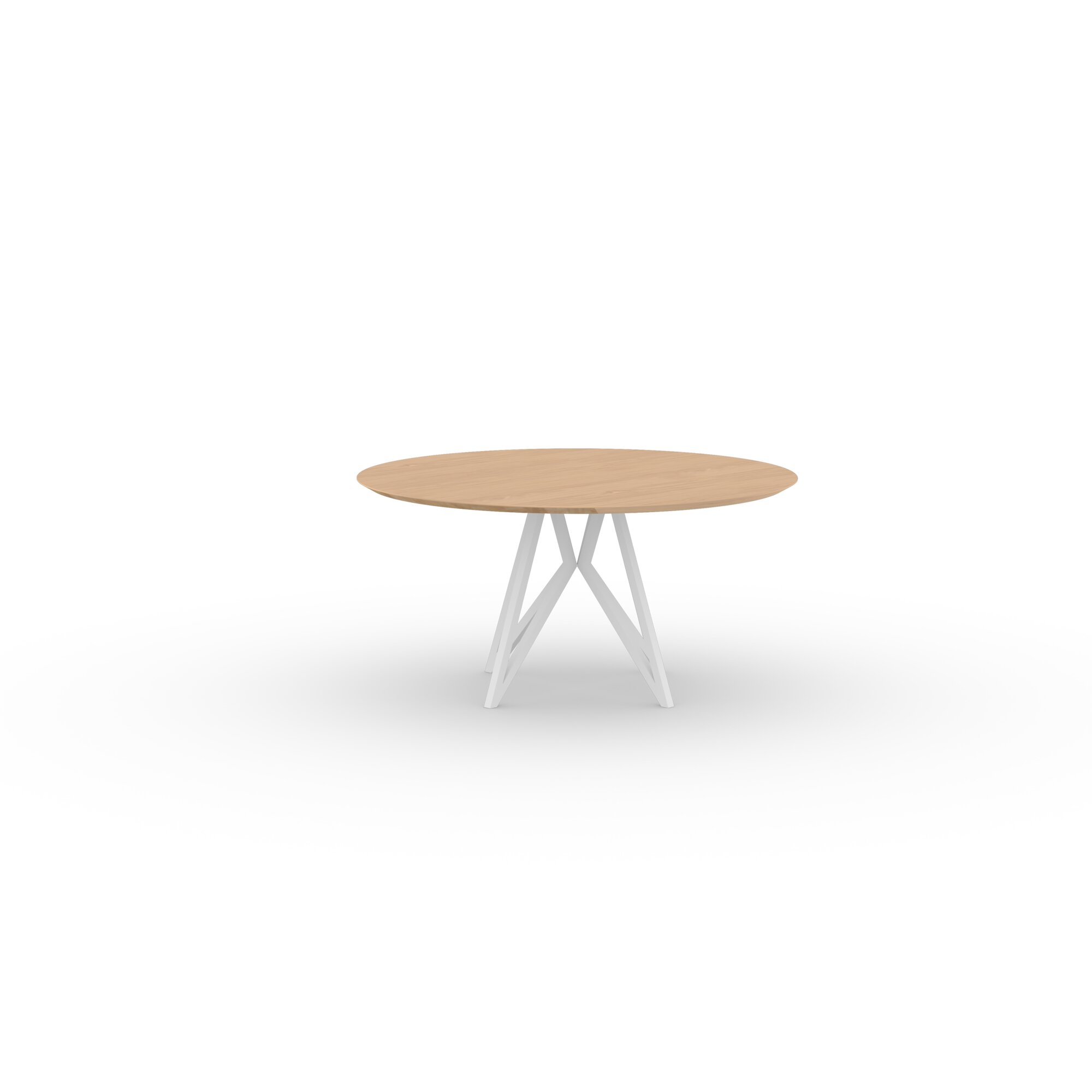 Ronde Design dining table | Butterfly Quadpod Steel white powdercoating | Oak hardwax oil natural light | Studio HENK| 