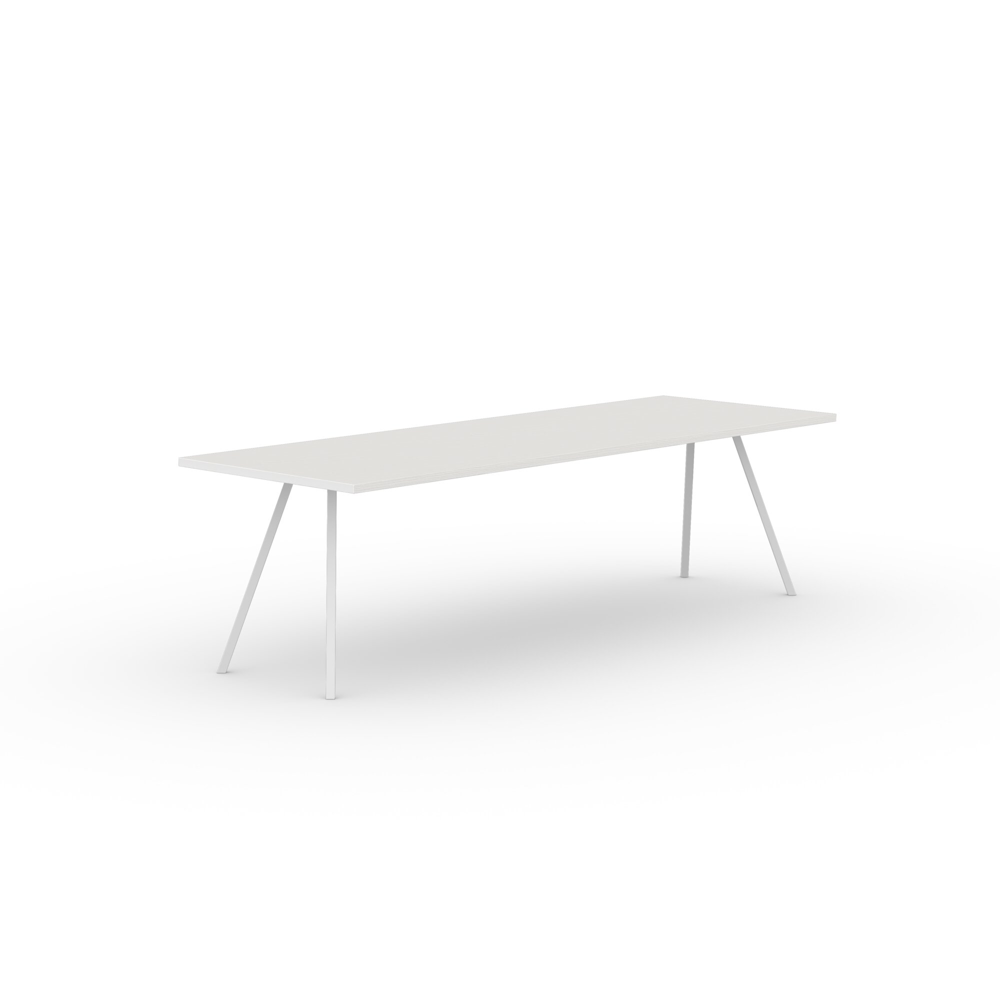 Rectangular Design dining table | Slim Co Steel white powdercoating | Oak white lacquer | Studio HENK | 