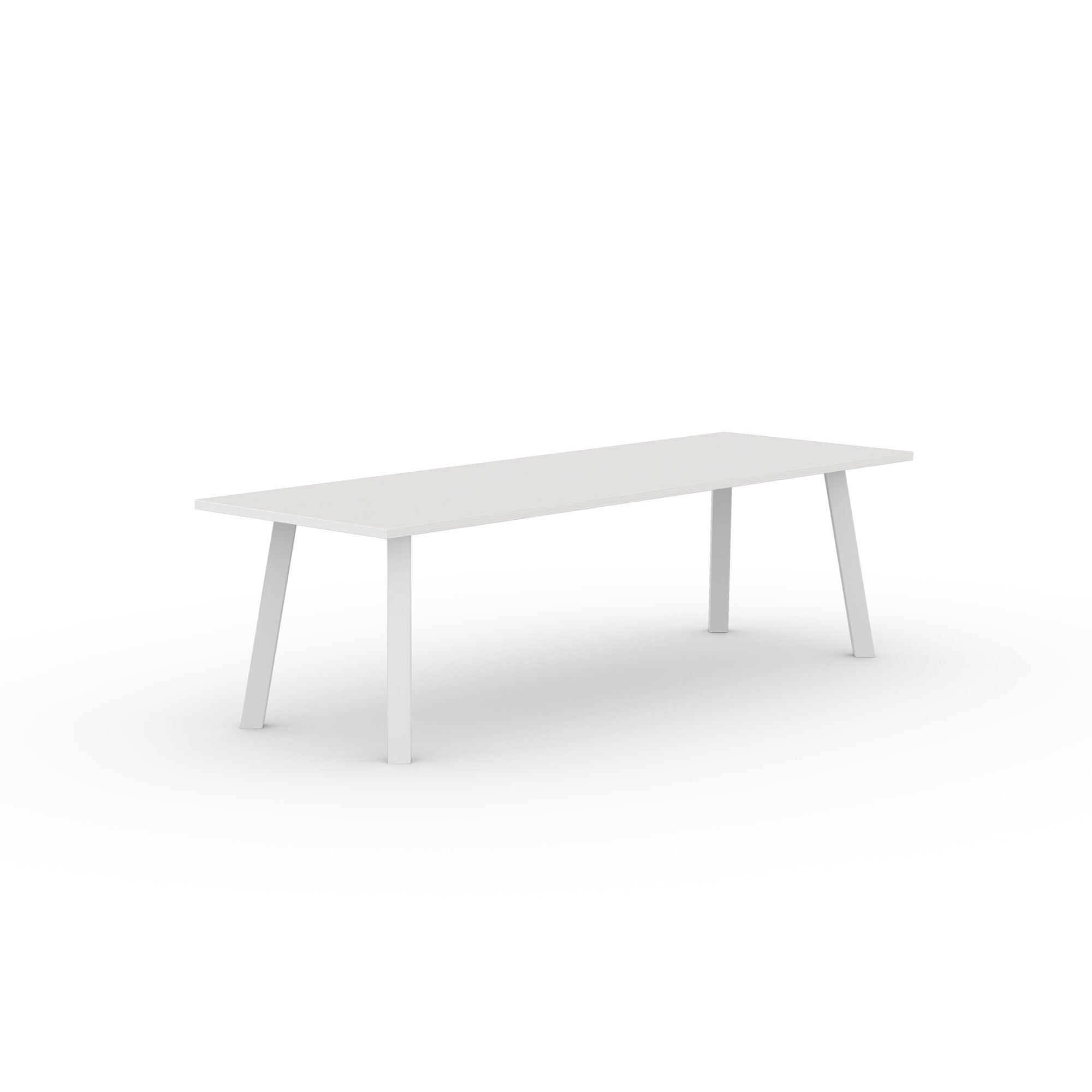Rectangular Design dining table | Co Steel white powdercoating | Oak white lacquer | Studio HENK| 
