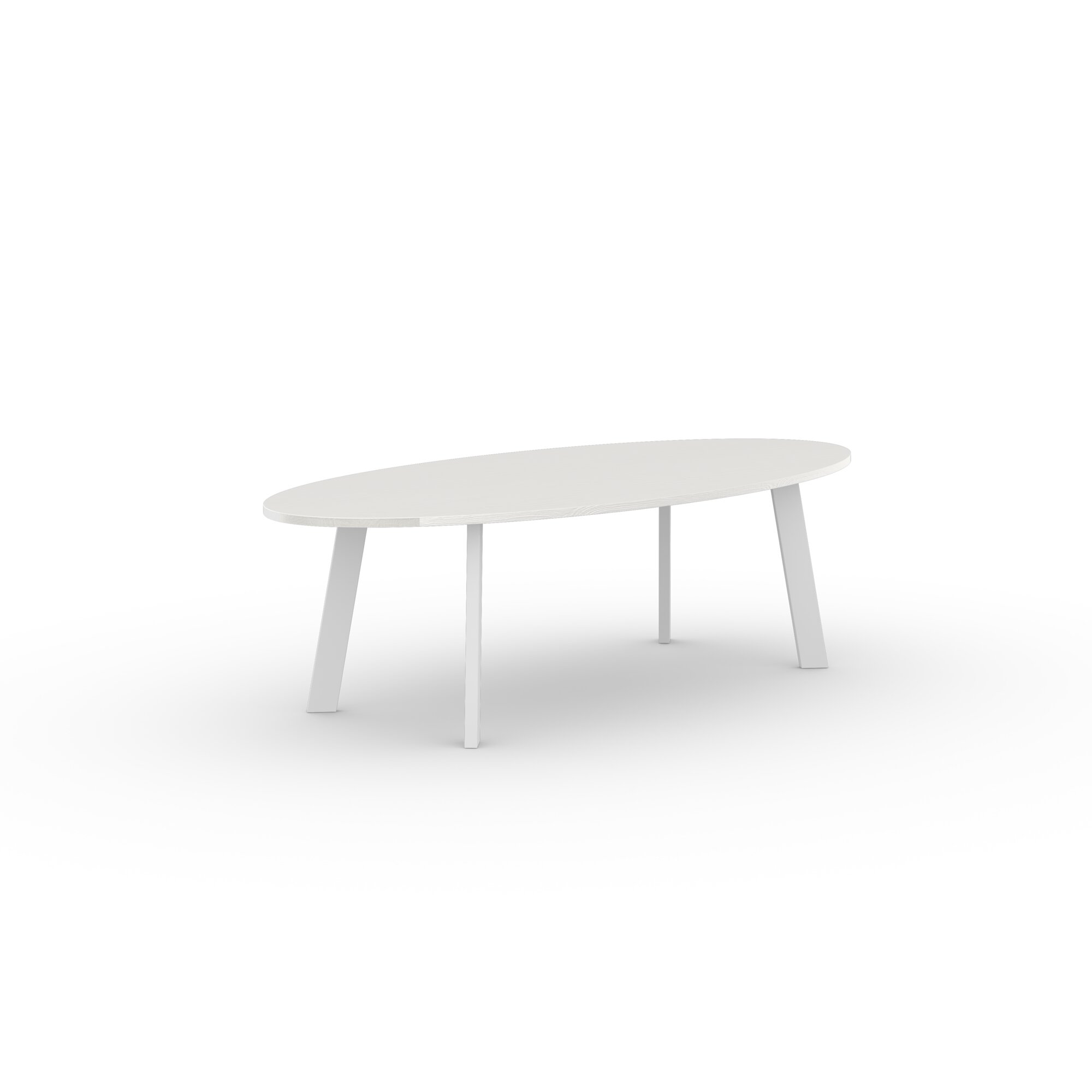 Ovale Design dining table | New Co Steel white powdercoating | Oak white lacquer | Studio HENK| 
