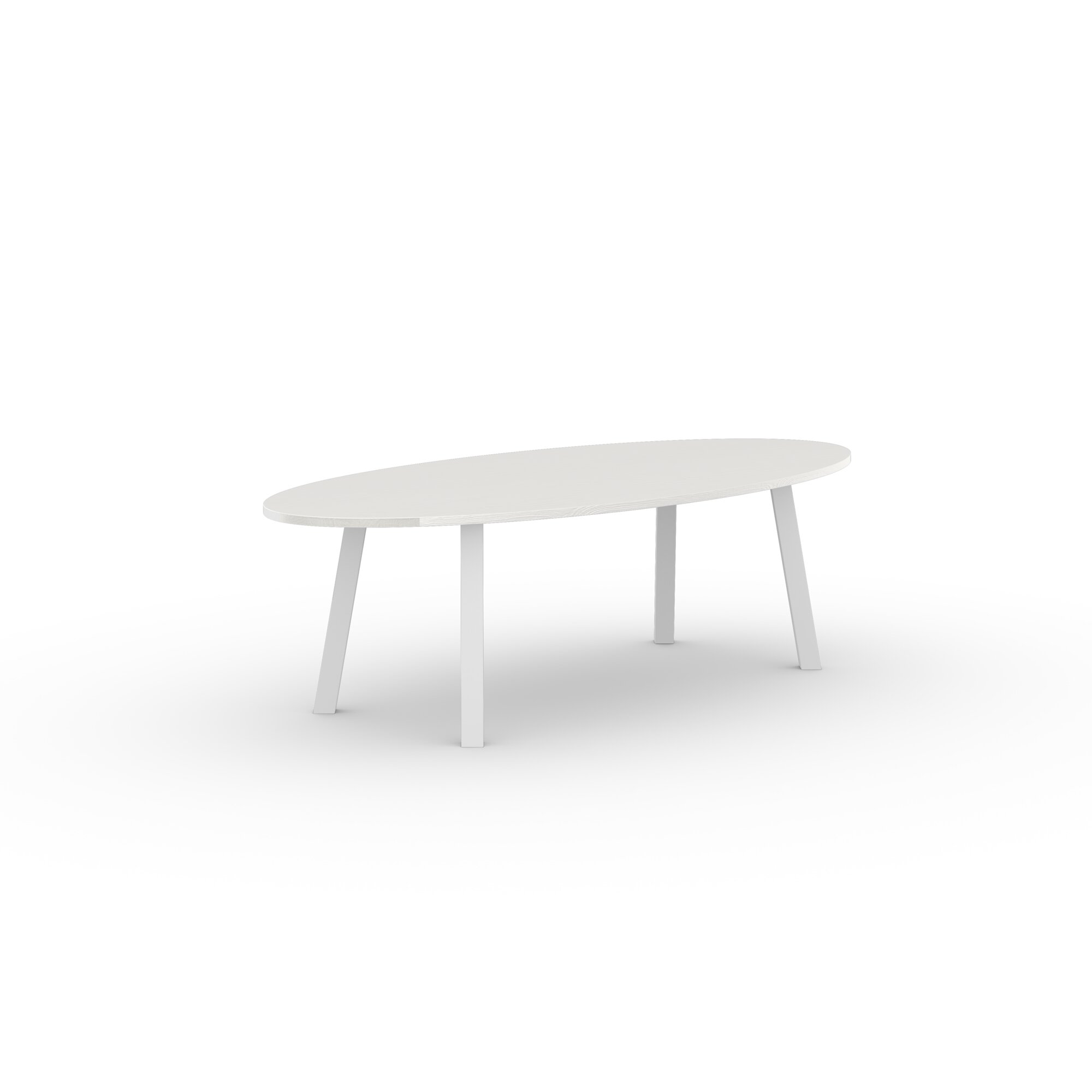Ovale Design dining table | Co Steel white powdercoating | Oak white lacquer | Studio HENK| 