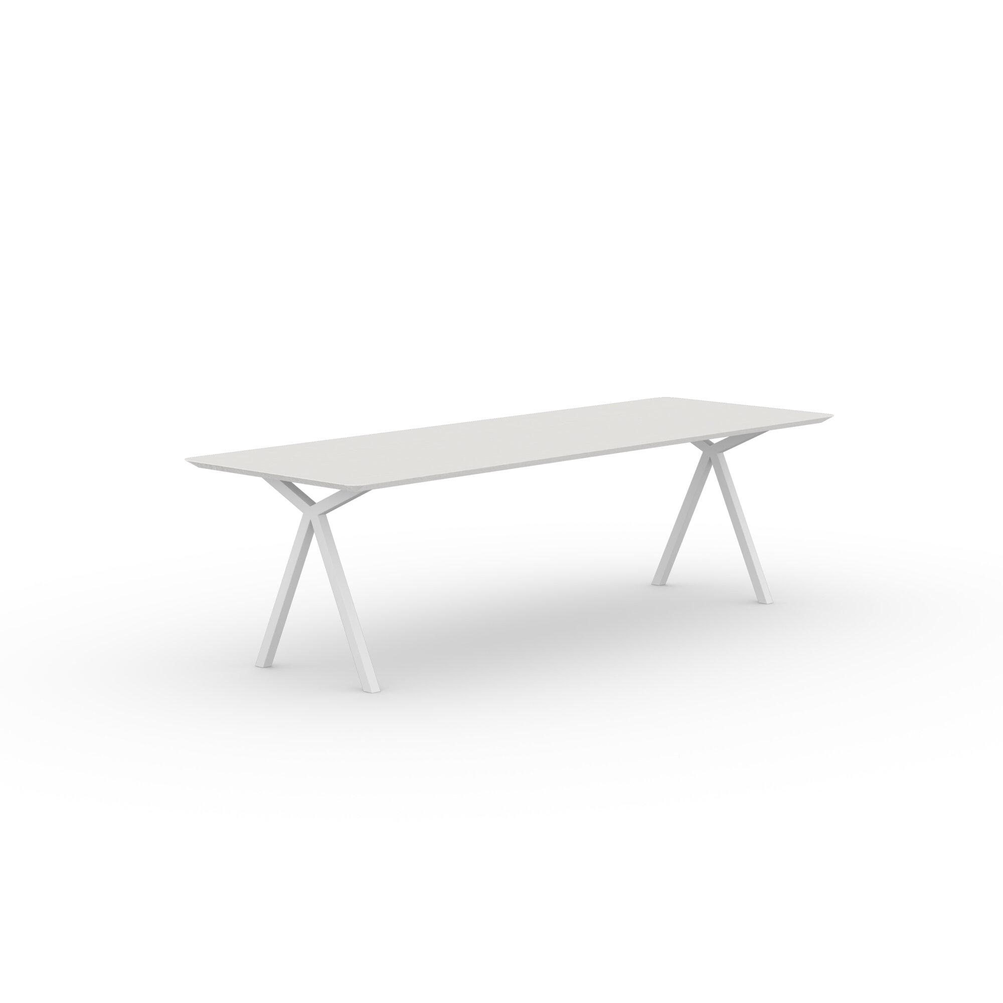 Rectangular Design dining table | Slim X-type Steel white powdercoating | Oak white lacquer | Studio HENK| 