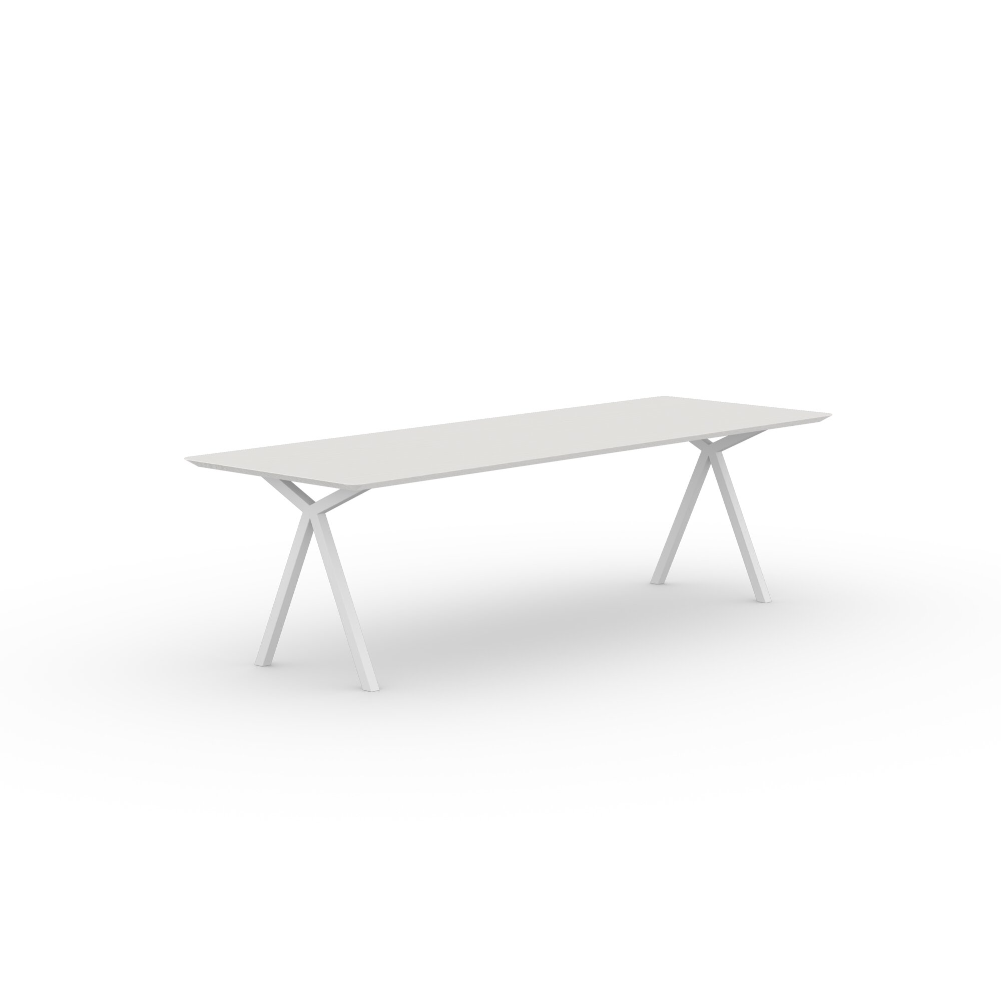 Rectangular Design dining table | Slim X-type Steel white powdercoating | Oak white lacquer | Studio HENK | 