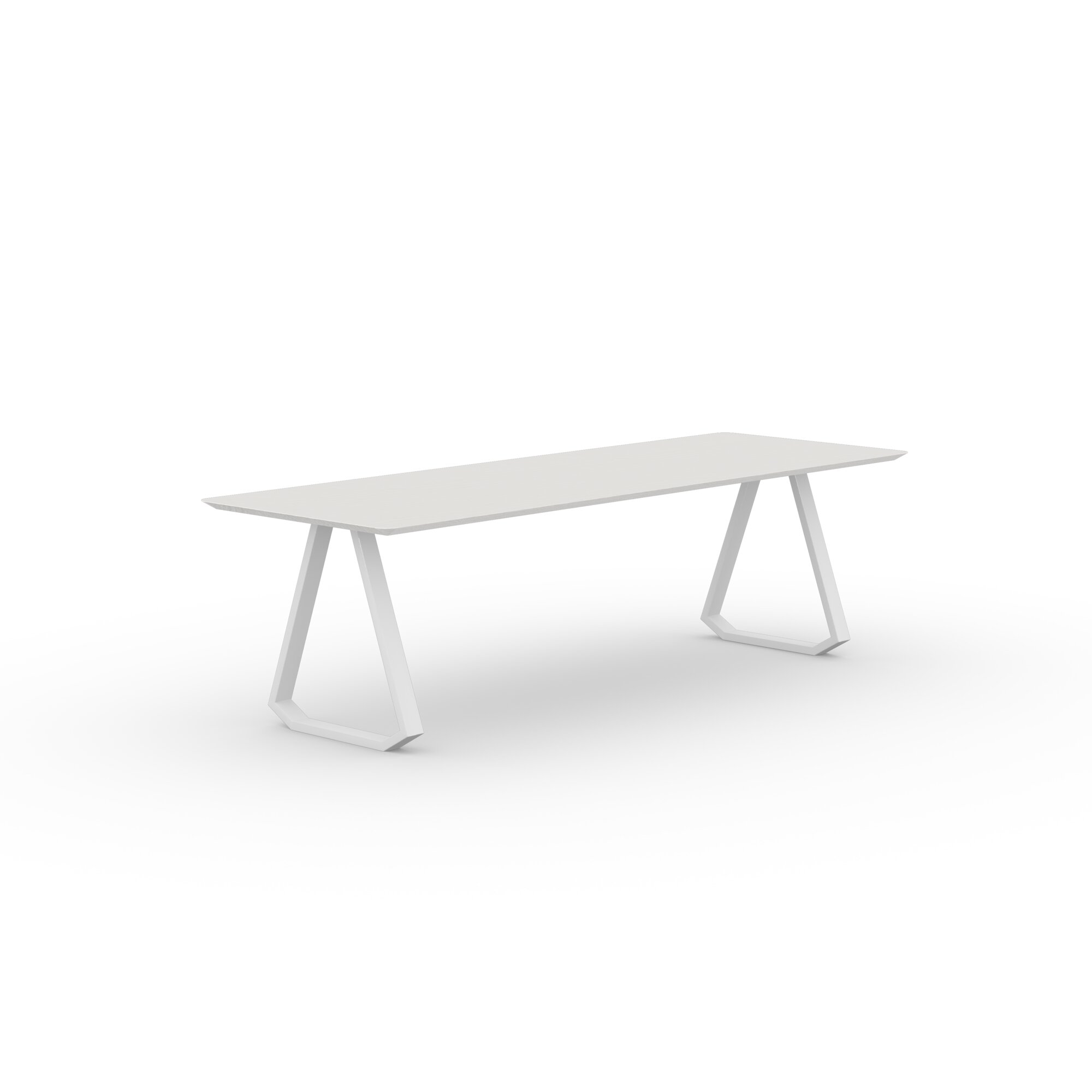 Rectangular Design dining table | Topple Steel white powdercoating | Oak white lacquer | Studio HENK | 