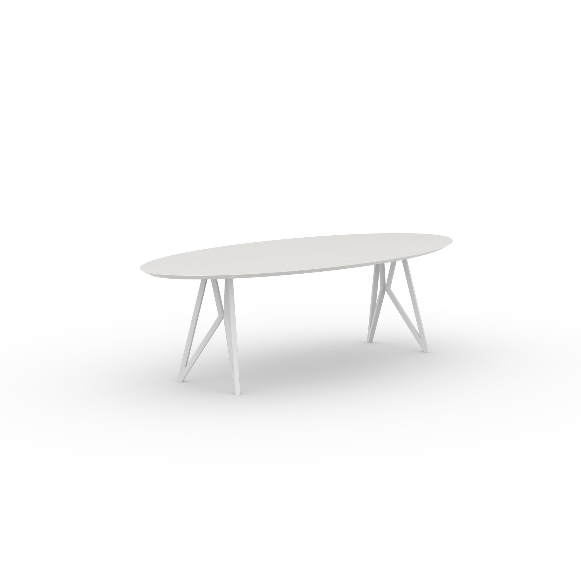 Ovale Design dining table | Butterfly Steel white powdercoating | Oak white lacquer | Studio HENK | 