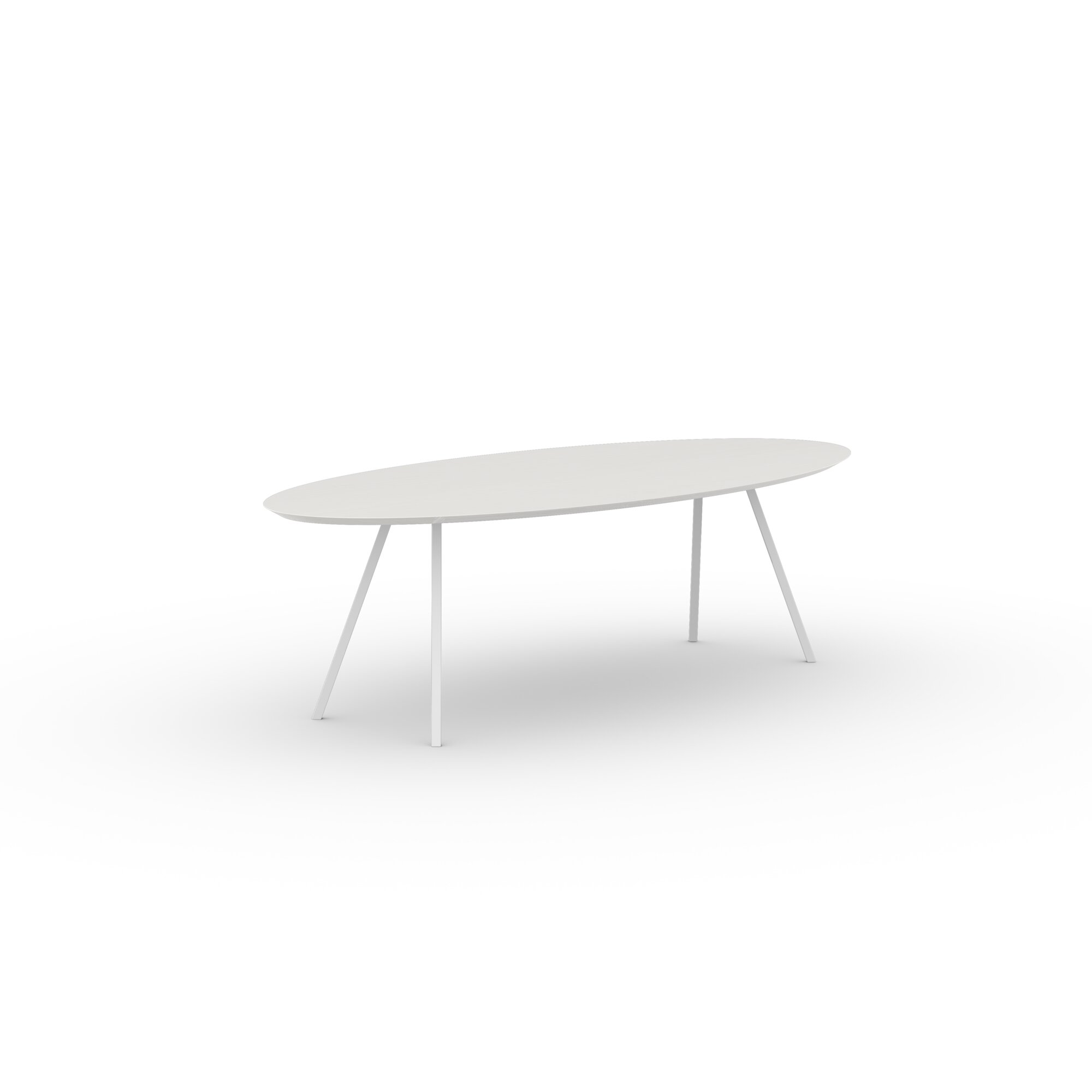 Ovale Design dining table | Slim Co Steel white powdercoating | Oak white lacquer | Studio HENK | 