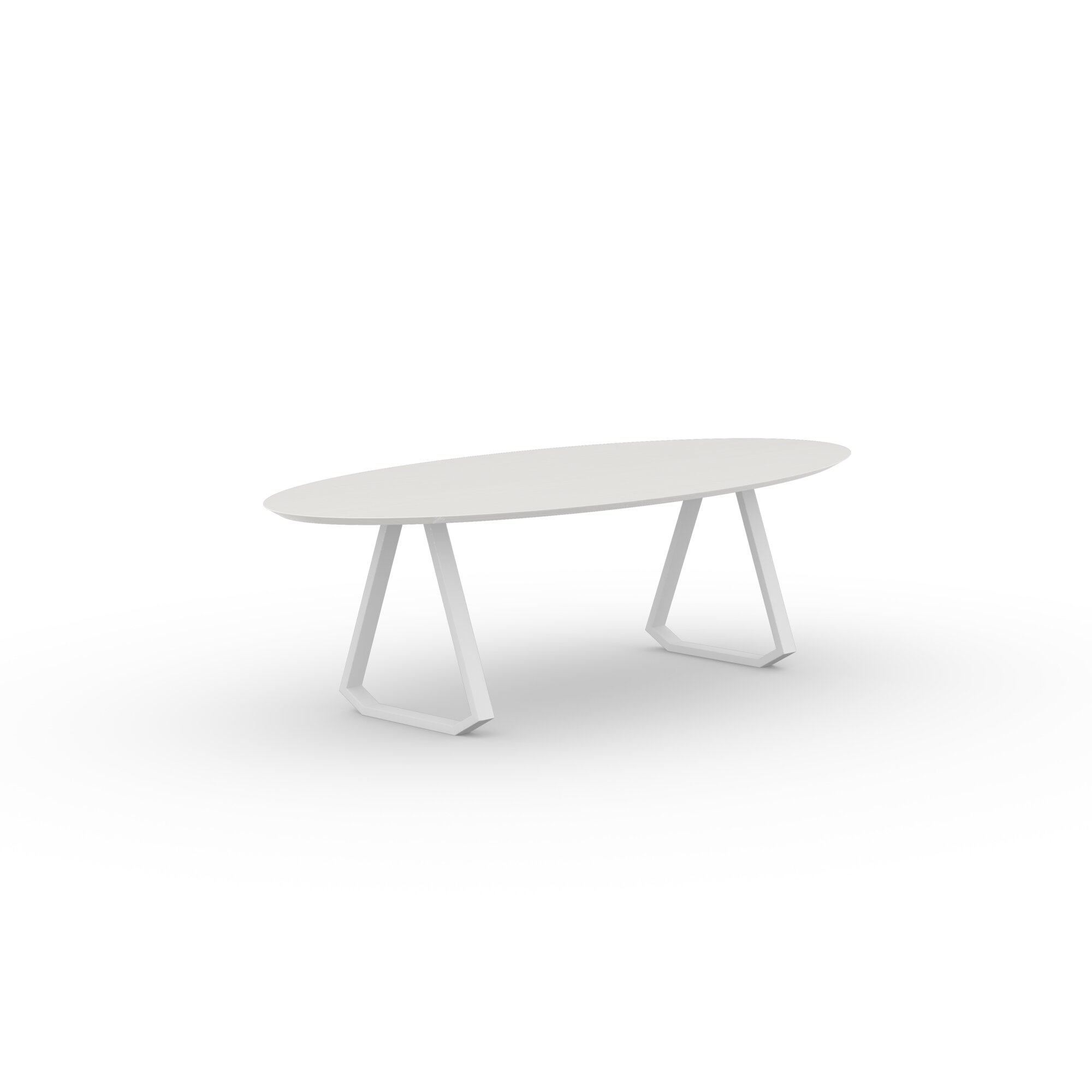 Ovale Design dining table | Topple Steel white powdercoating | Oak white lacquer | Studio HENK| 