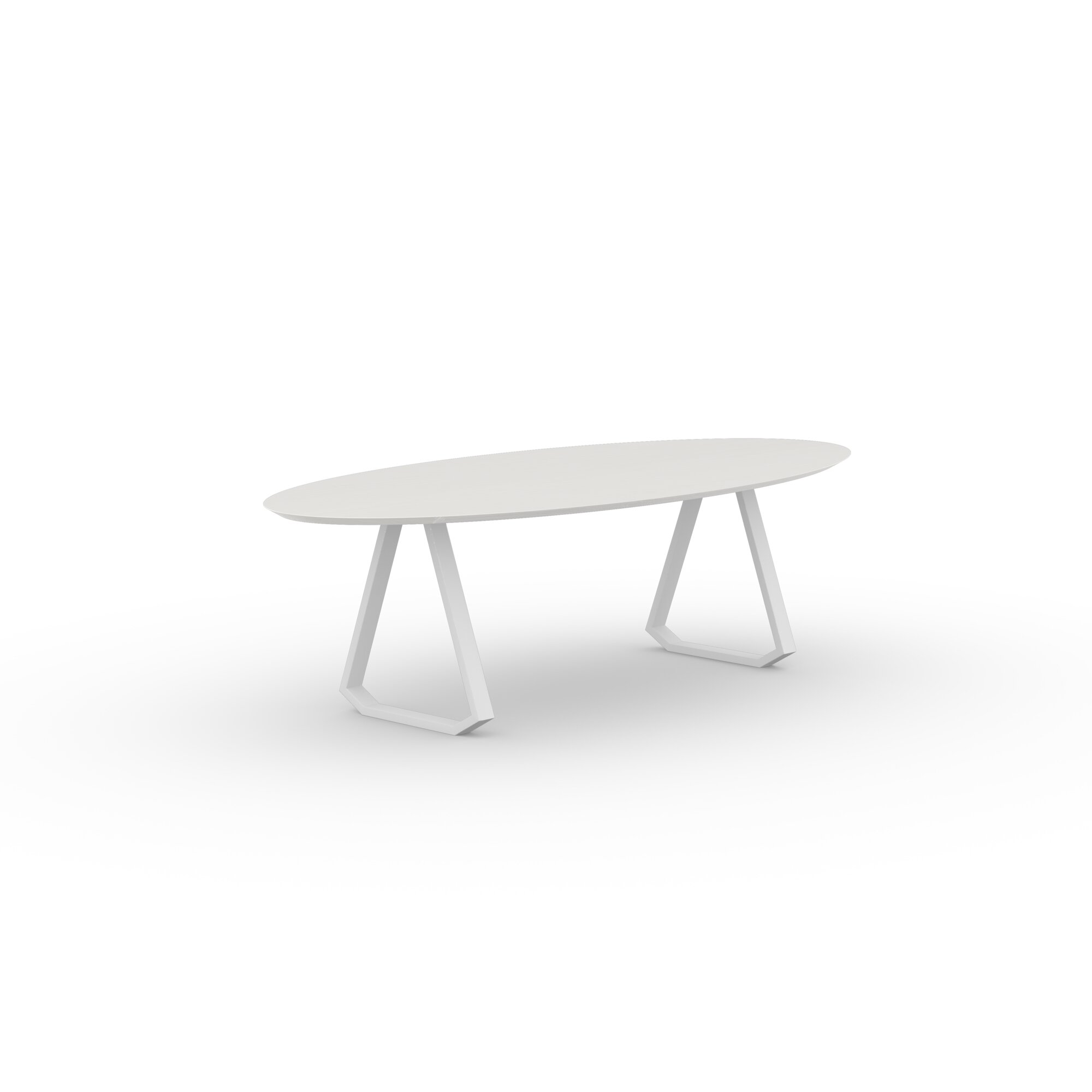 Oval Design dining table | Topple Steel white powdercoating | Oak white lacquer | Studio HENK | 