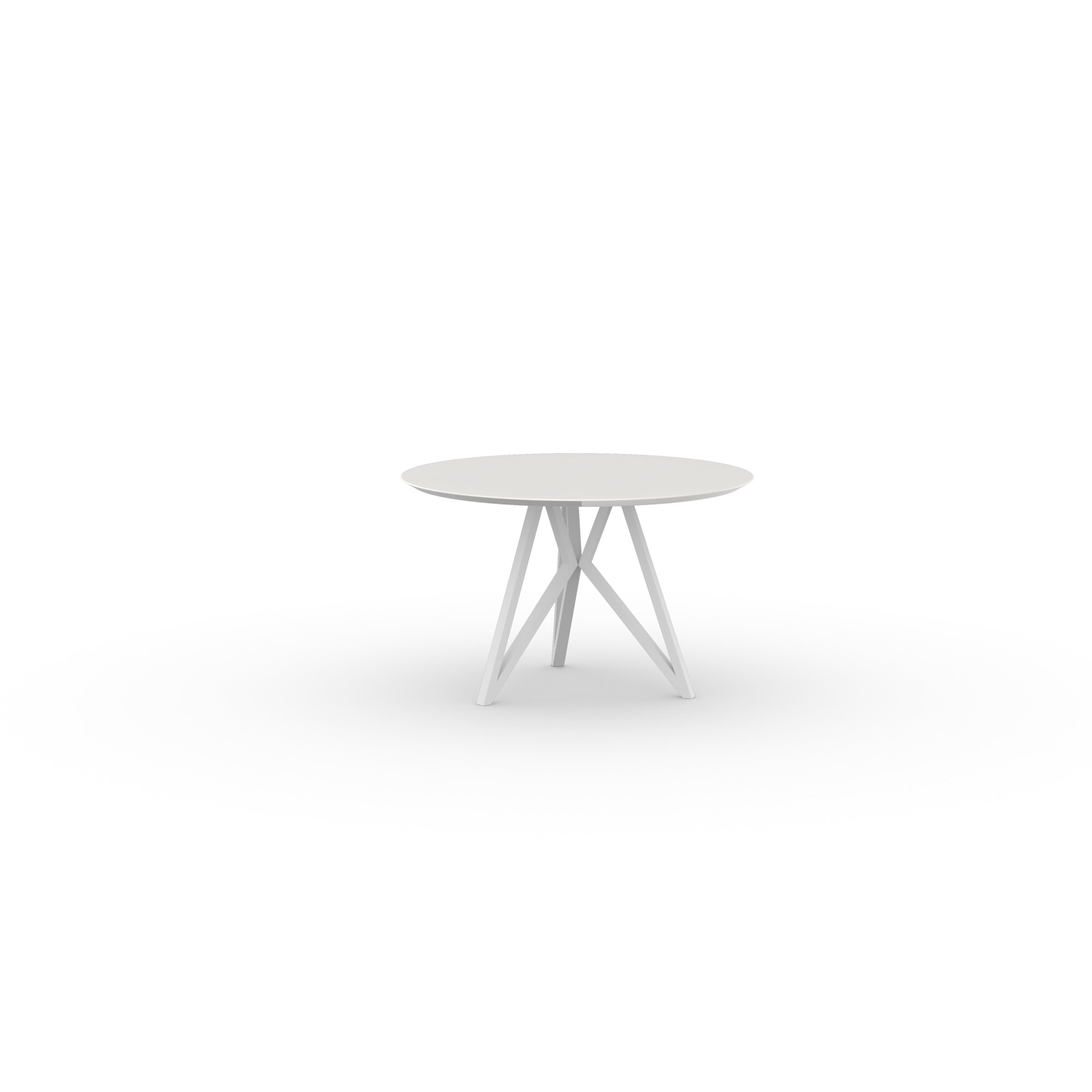 Ronde Design dining table | Butterfly Tripod Steel white powdercoating | Oak white lacquer | Studio HENK| 