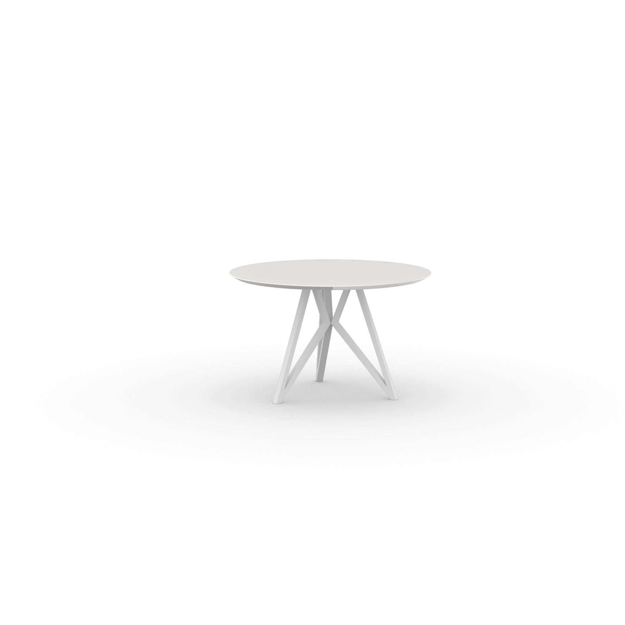 Ronde Design dining table | Butterfly Tripod Steel white powdercoating | Oak white lacquer | Studio HENK | 
