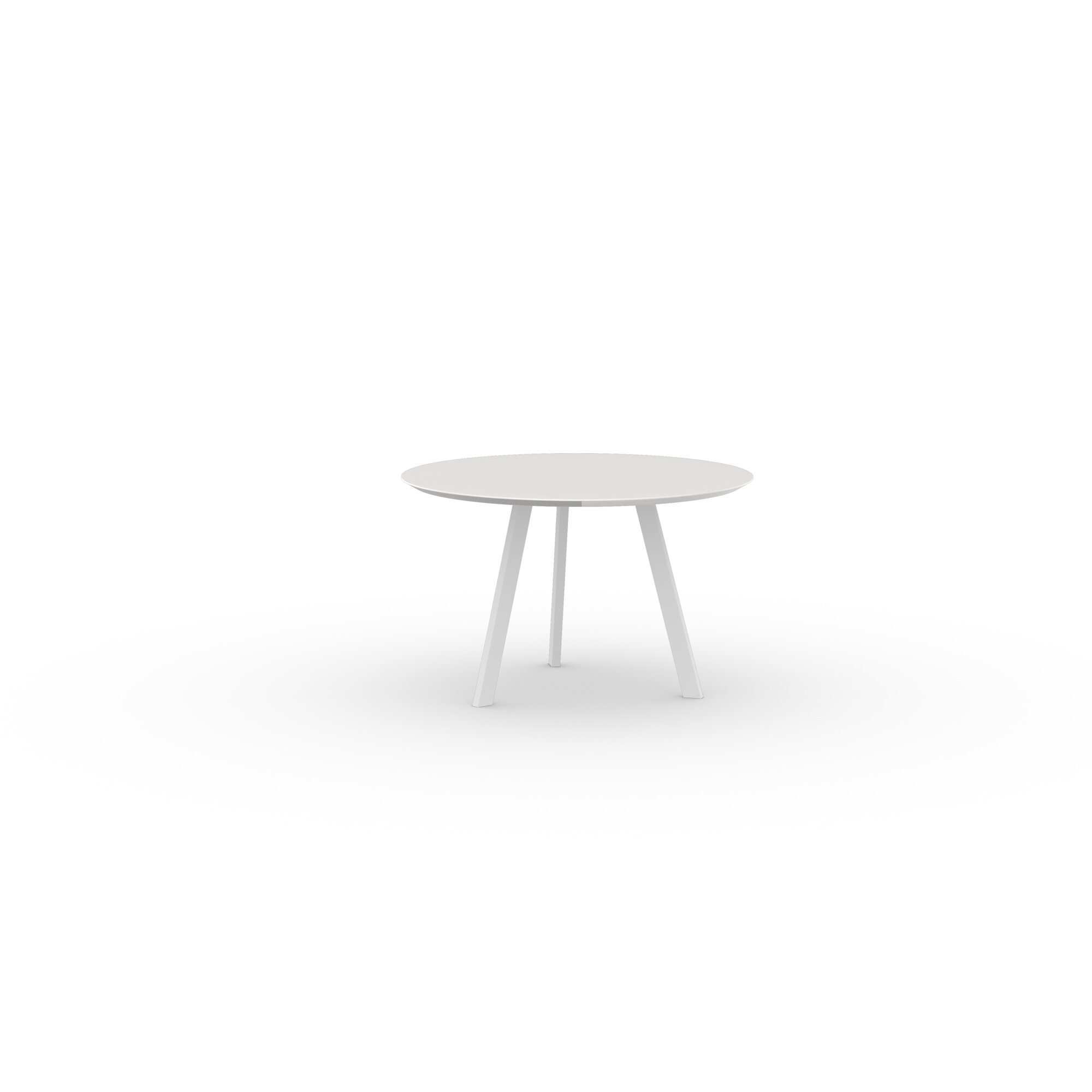 Ronde Design dining table | New Co Tripod Steel white powdercoating | Oak white lacquer | Studio HENK | 