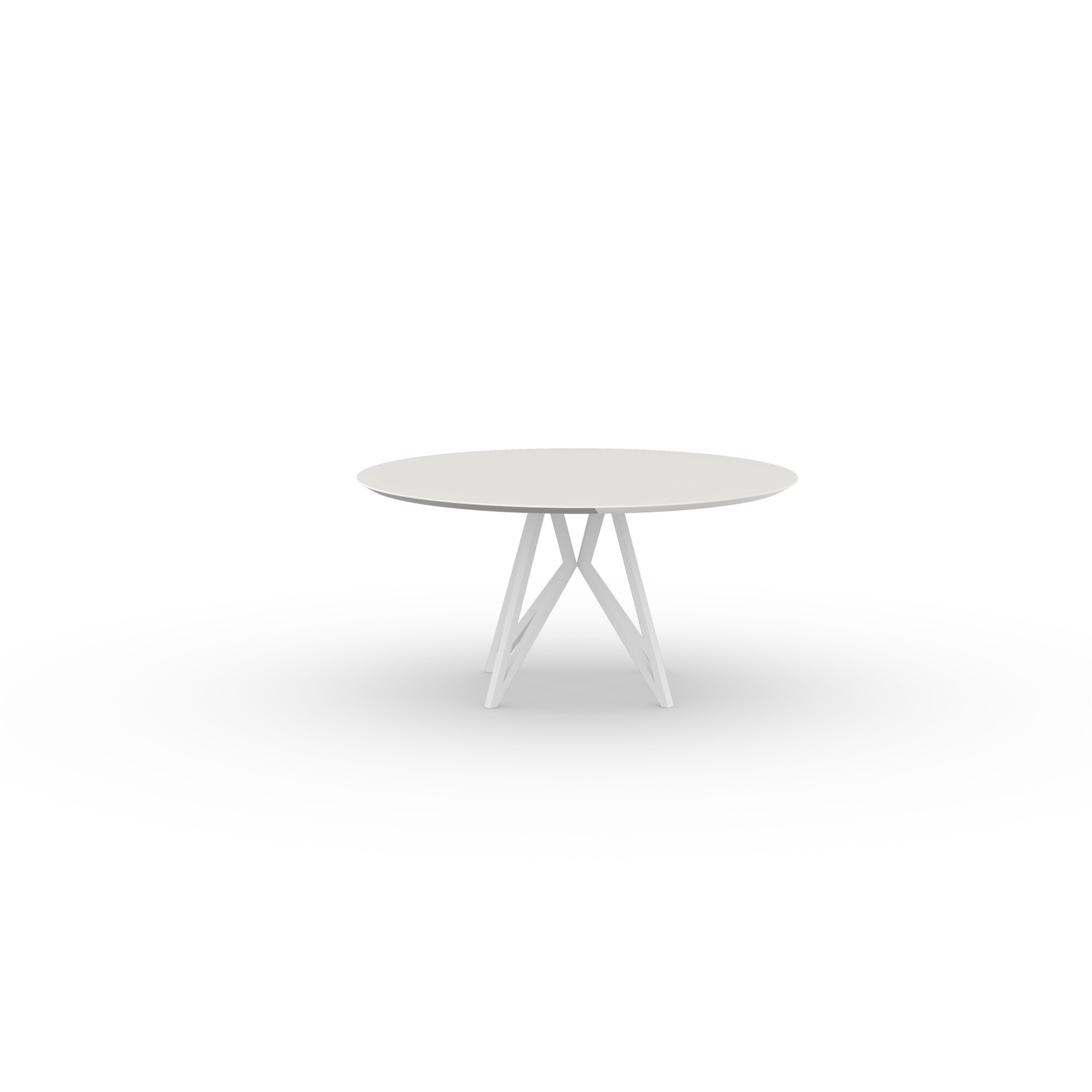 Ronde Design dining table | Butterfly Quadpod Steel white powdercoating | Oak white lacquer | Studio HENK | 