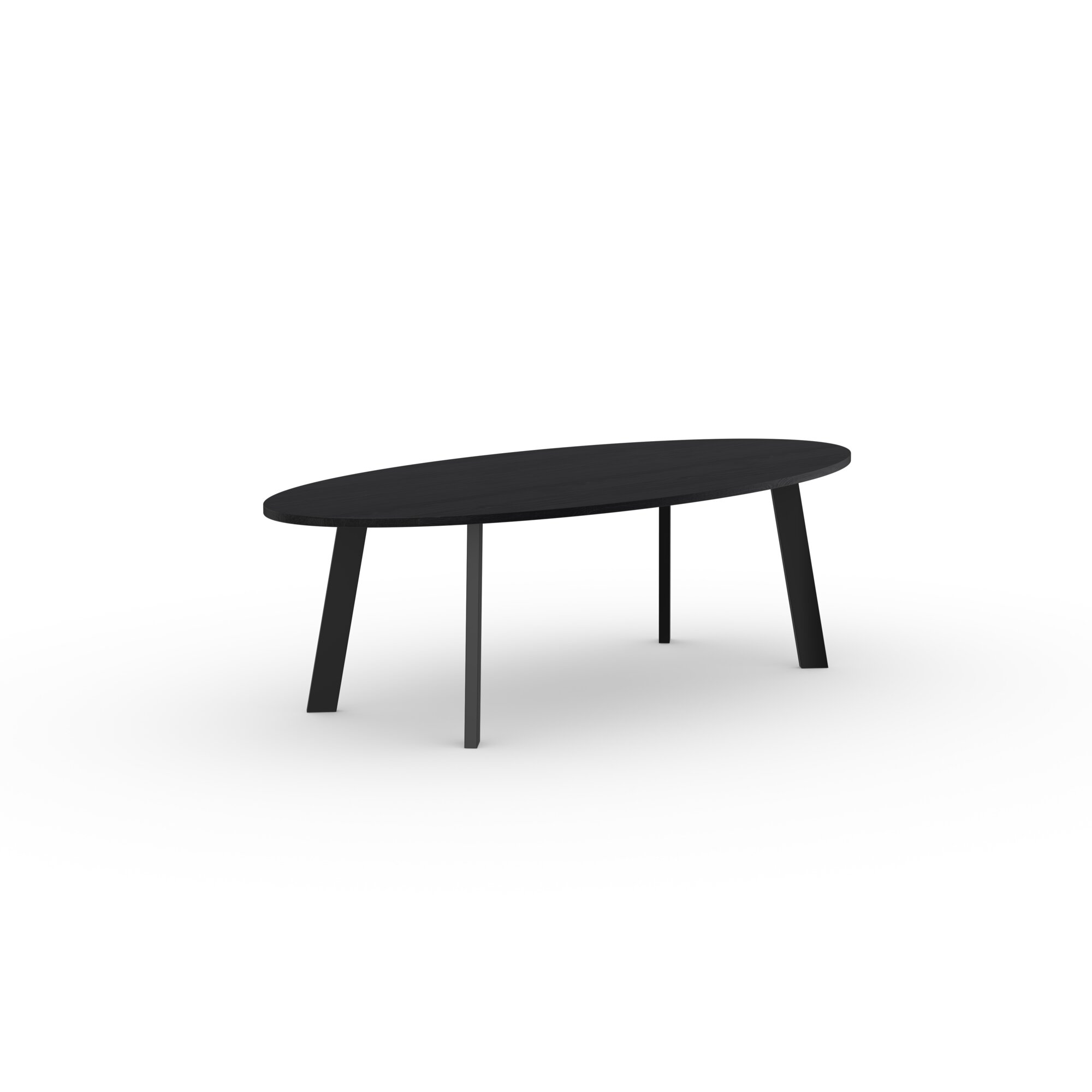 Oval Design dining table | New Co Steel black powdercoating | Oak black lacquer | Studio HENK | 