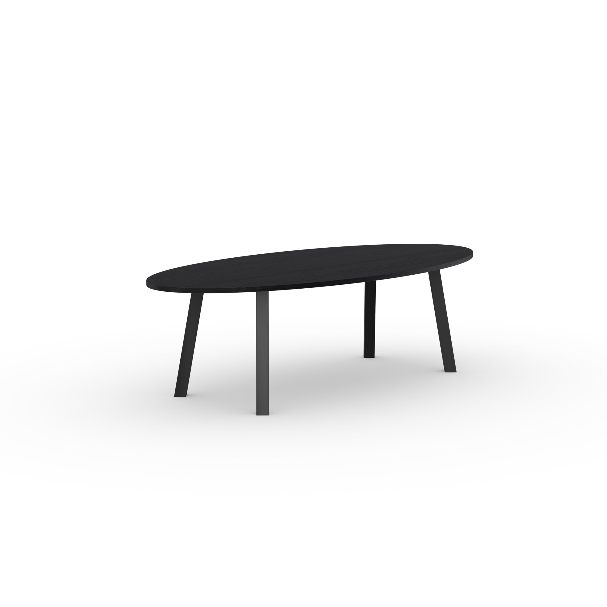 Oval Design dining table | Co Steel black powdercoating | Oak black lacquer | Studio HENK | 