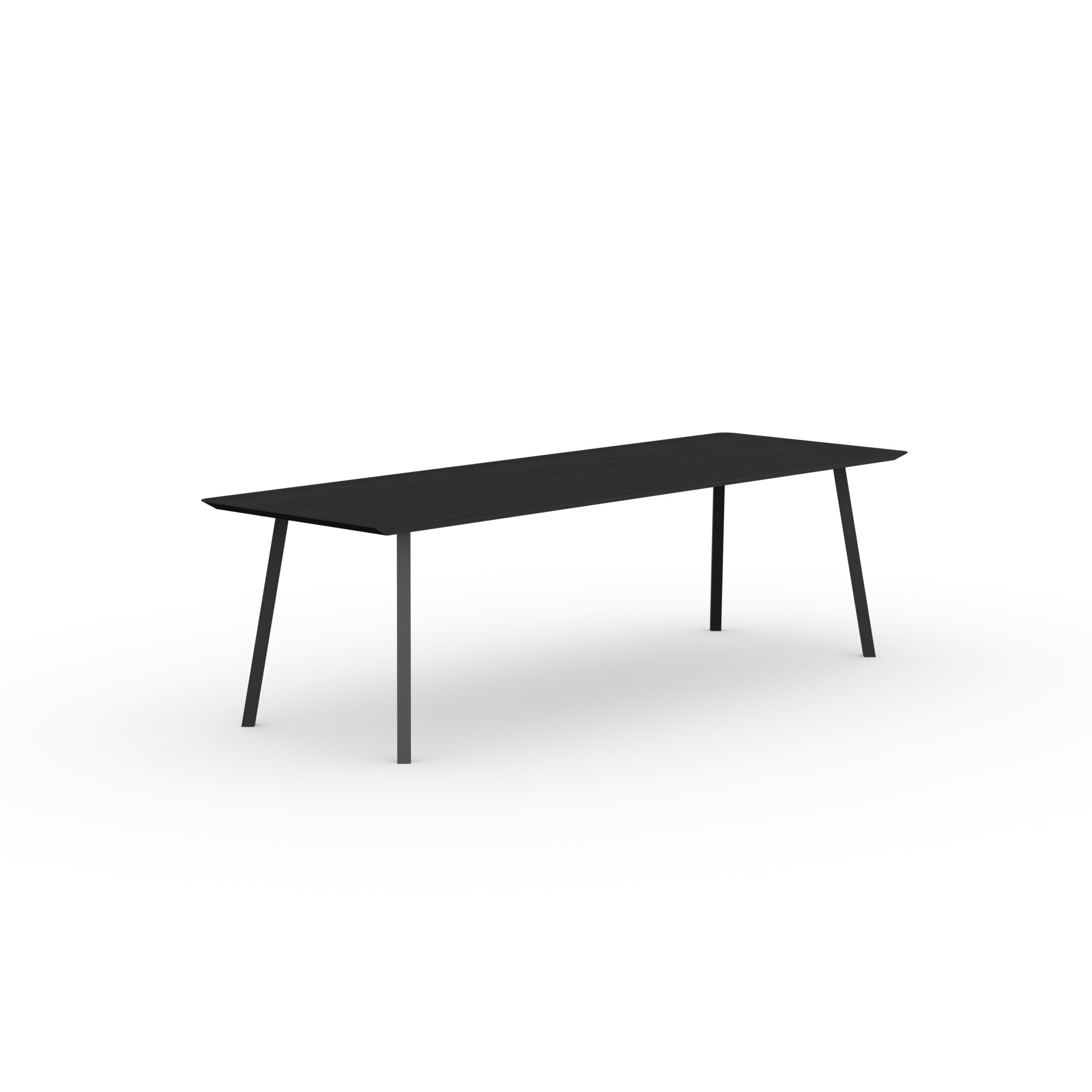 Rectangular Design dining table | New Classic Steel black powdercoating | Oak black lacquer | Studio HENK| 