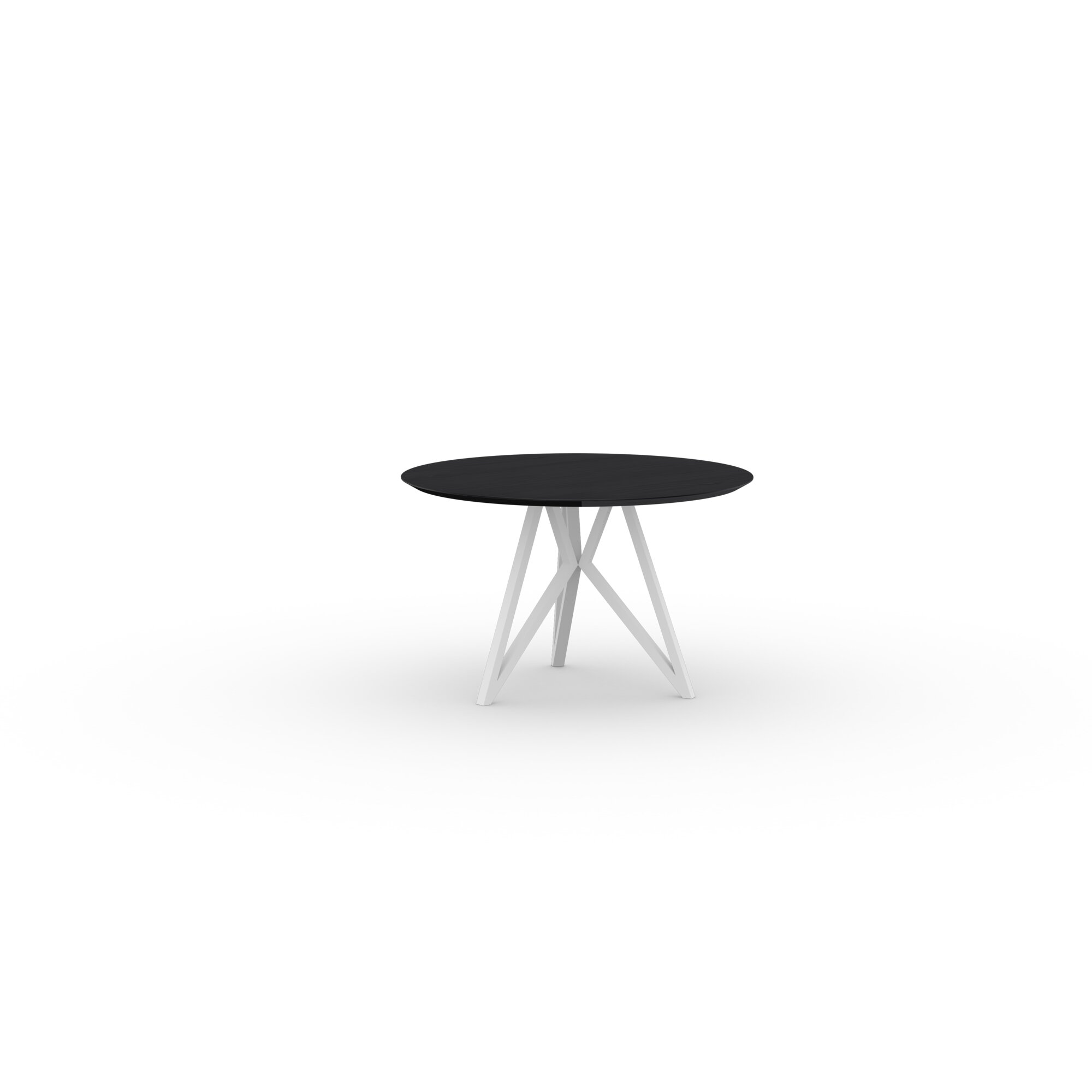 Ronde Design dining table | Butterfly Tripod Steel white powdercoating | Oak black lacquer | Studio HENK | 