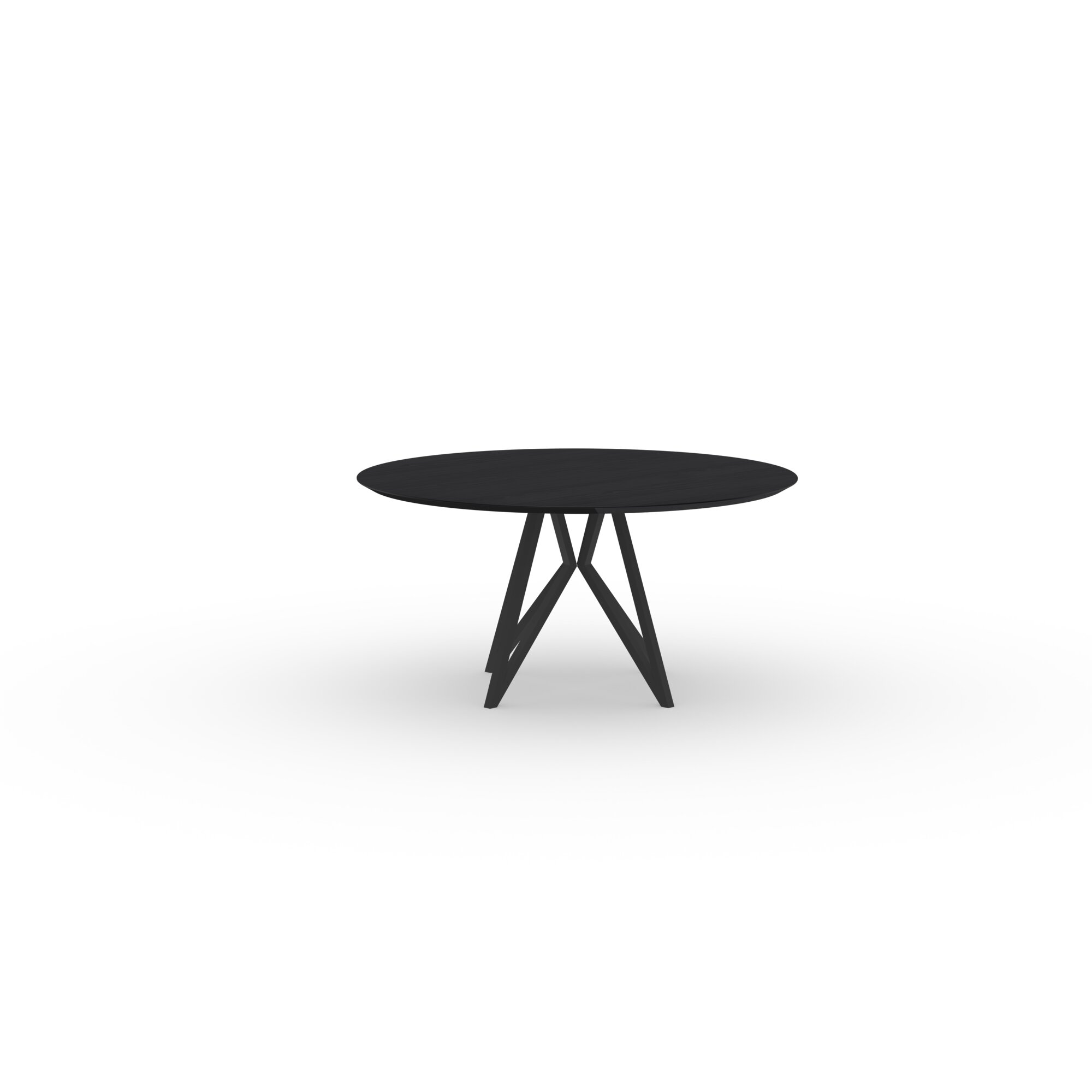 Ronde Design dining table | Butterfly Quadpod Steel black powdercoating | Oak black lacquer | Studio HENK| 