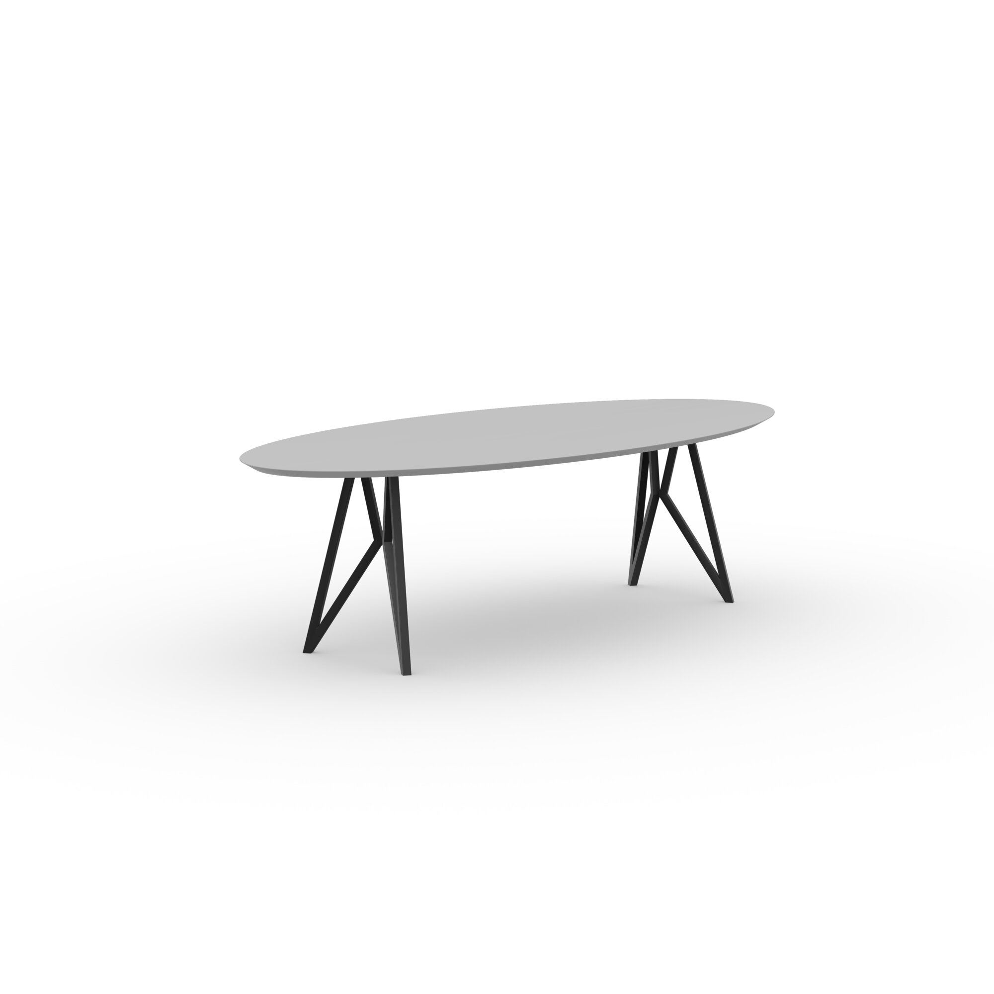 Ovale Design dining table | Butterfly Steel black powdercoating | HPL Fenix grigio efeso | Studio HENK | 
