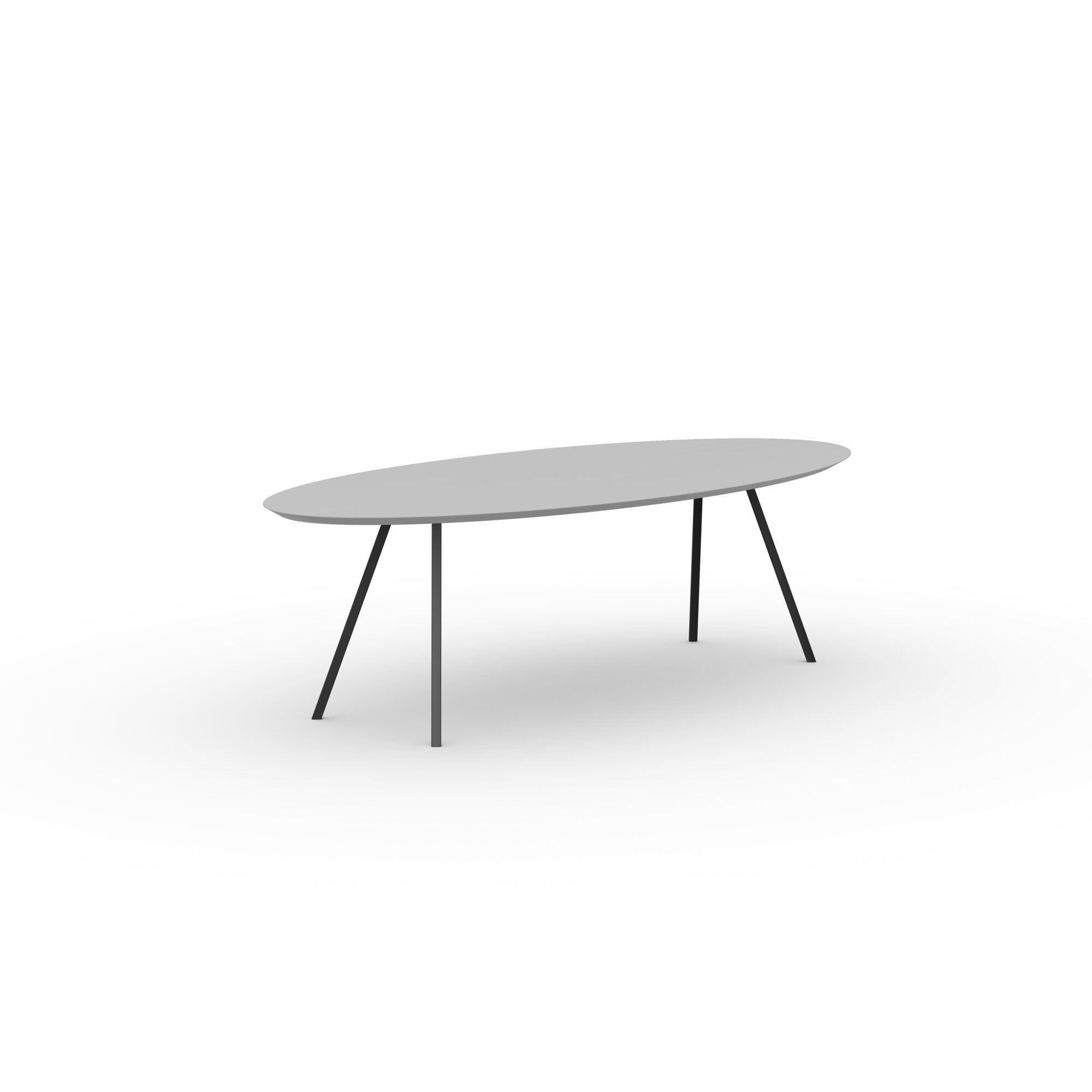 Oval Design dining table | Slim Co Steel black powdercoating | HPL Fenix grigio efeso | Studio HENK | 
