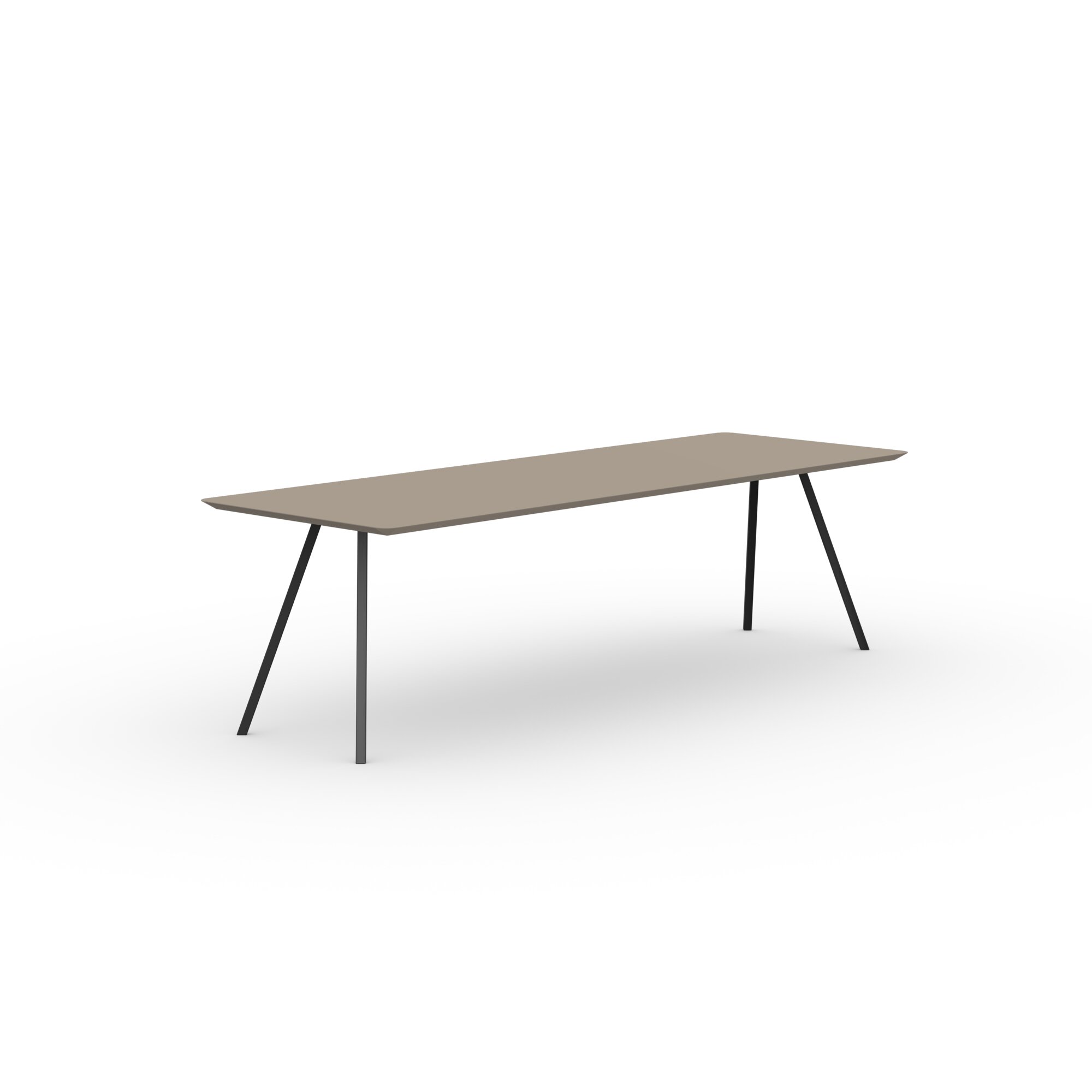 Rectangular Design dining table | Slim Co Steel black powdercoating | HPL Fenix beige arizona | Studio HENK| 