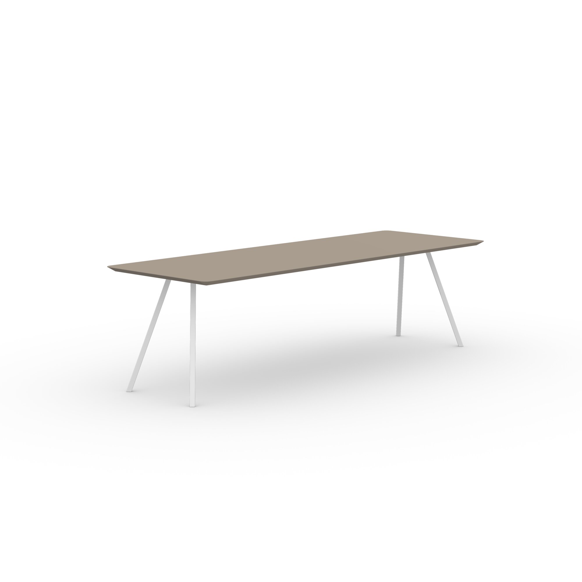 Rectangular Design dining table | Slim Co Steel white powdercoating | HPL Fenix beige arizona | Studio HENK | 