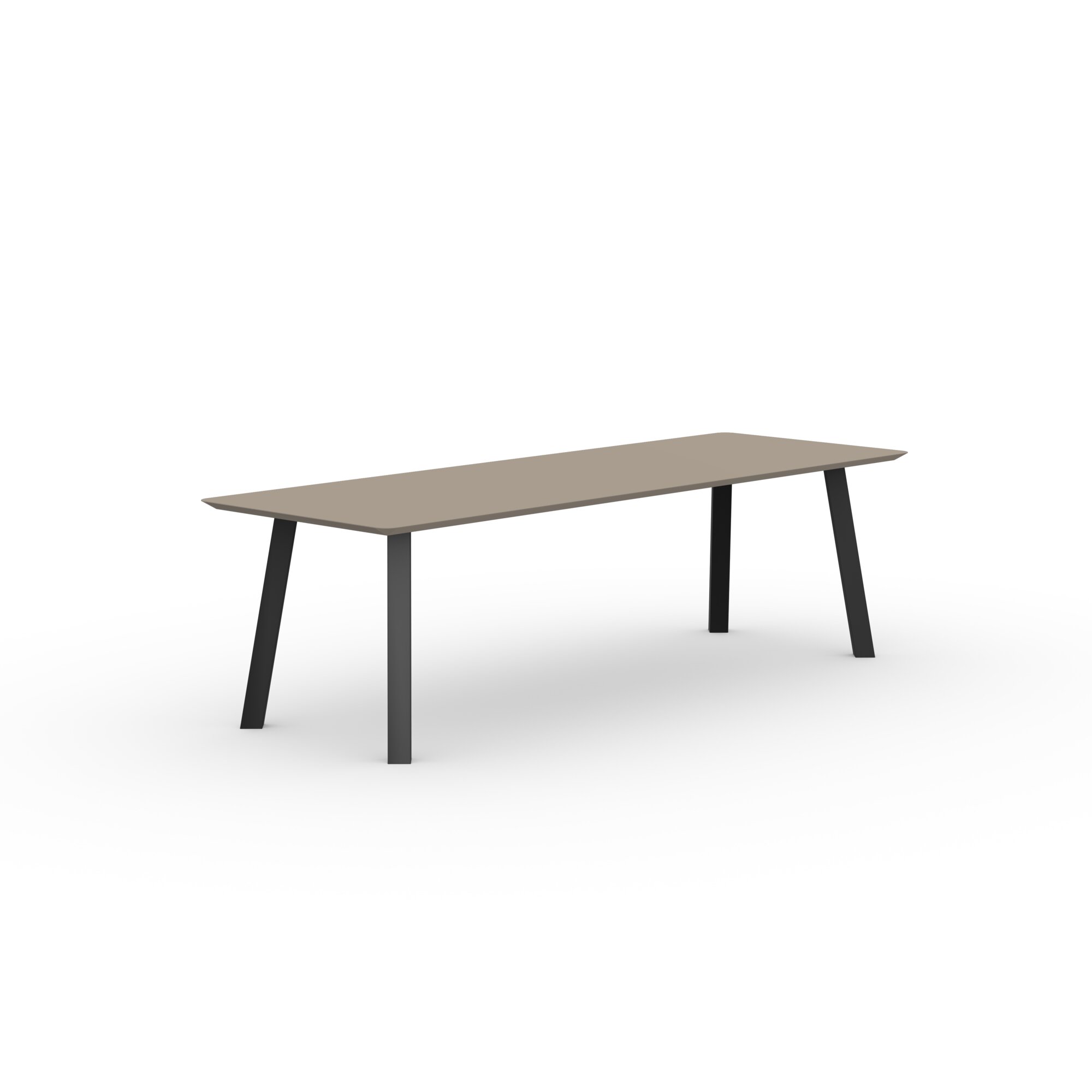 Rectangular Design dining table | Co Steel black powdercoating | HPL Fenix beige arizona | Studio HENK | 
