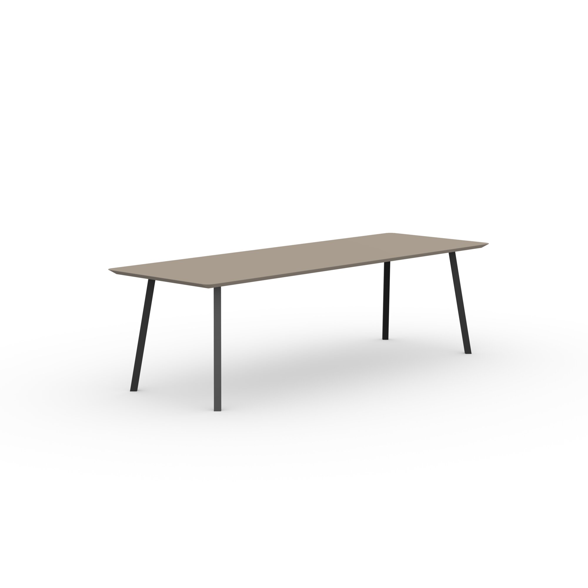 Rectangular Design dining table | New Classic Steel black powdercoating | HPL Fenix beige arizona | Studio HENK| 