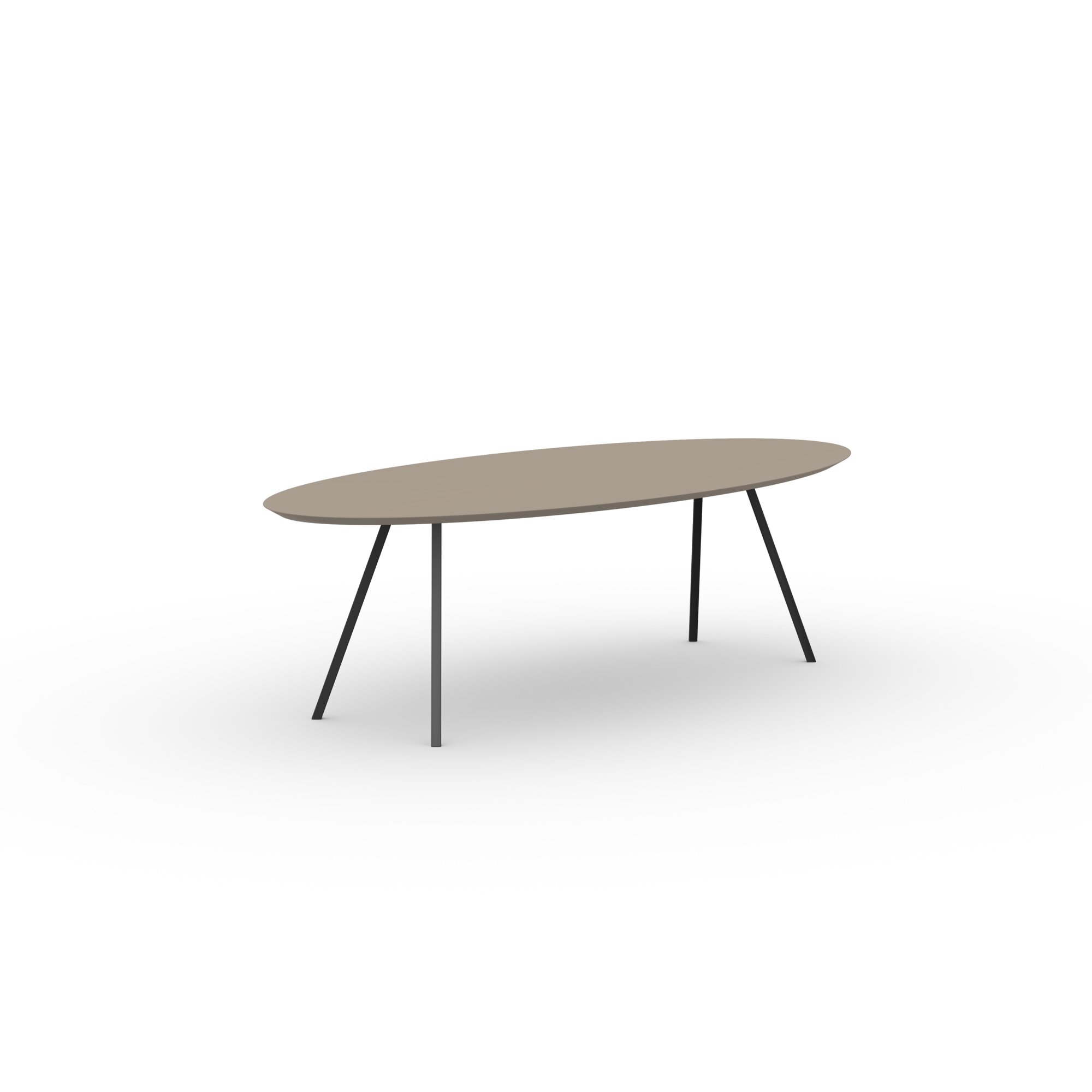 Oval Design dining table | Slim Co Steel black powdercoating | HPL Fenix beige arizona | Studio HENK | 