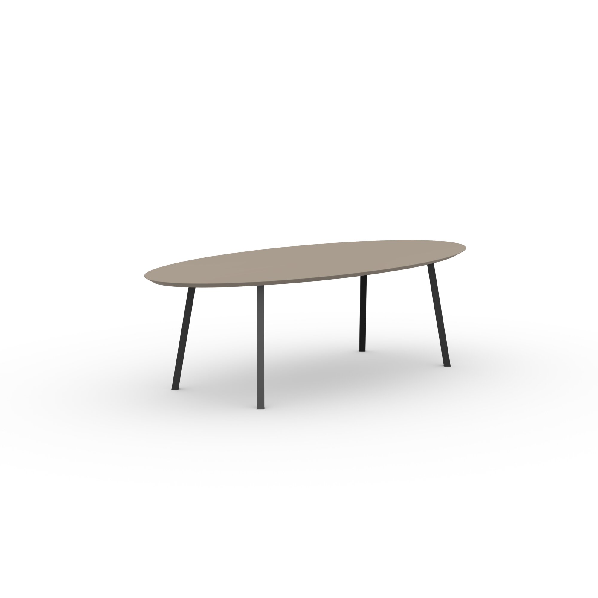 Ovale Design dining table | New Classic Steel black powdercoating | HPL Fenix beige arizona | Studio HENK | 
