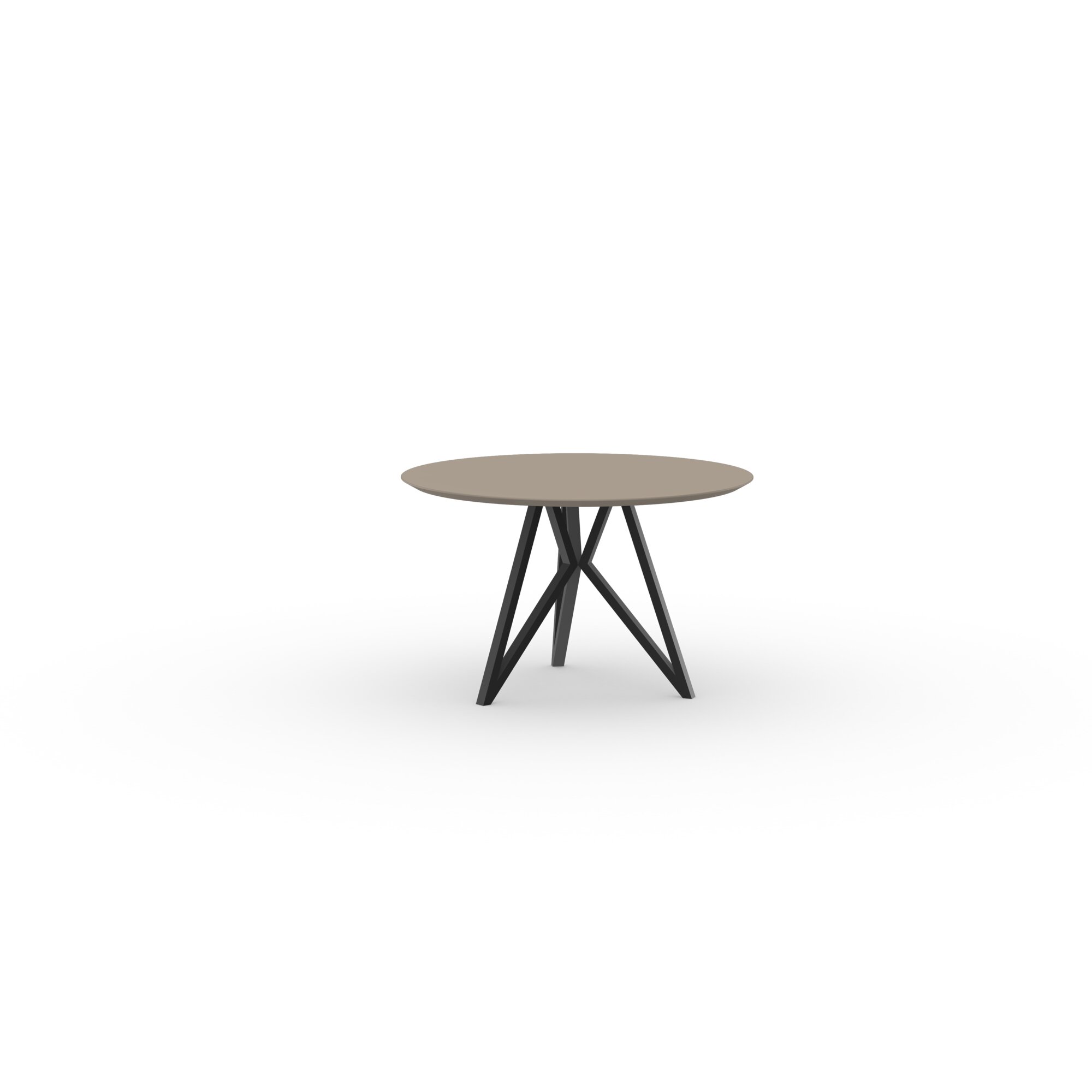 Ronde Design dining table | Butterfly Tripod Steel black powdercoating | HPL Fenix beige arizona | Studio HENK| 