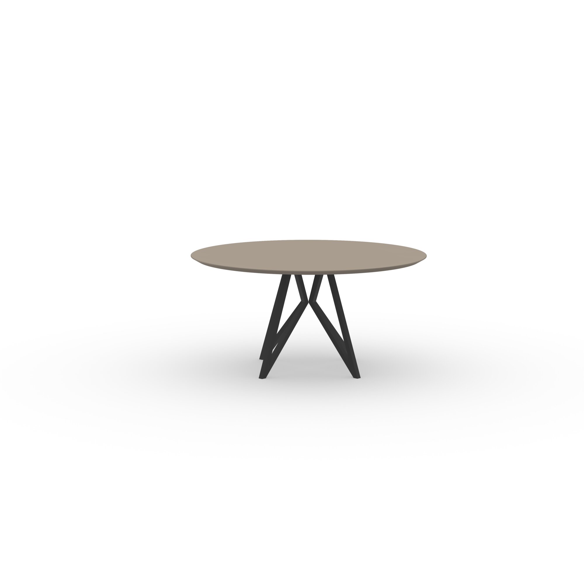 Ronde Design dining table | Butterfly Quadpod Steel black powdercoating | HPL Fenix beige arizona | Studio HENK| 