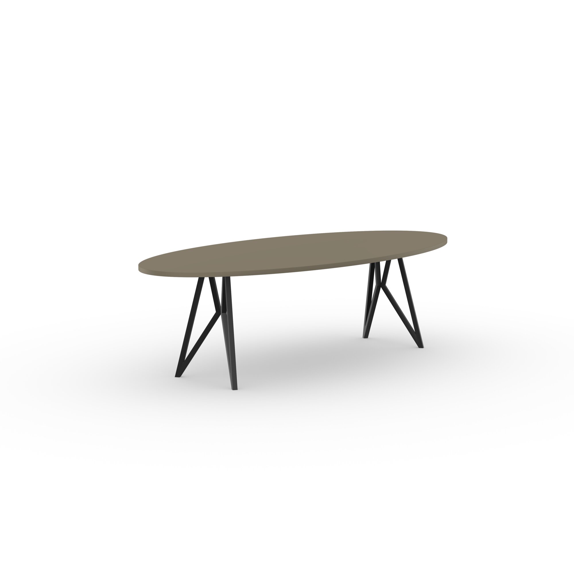 Ovale Design dining table | Butterfly Steel black powdercoating | HPL Fenix castoro ottawa | Studio HENK | 