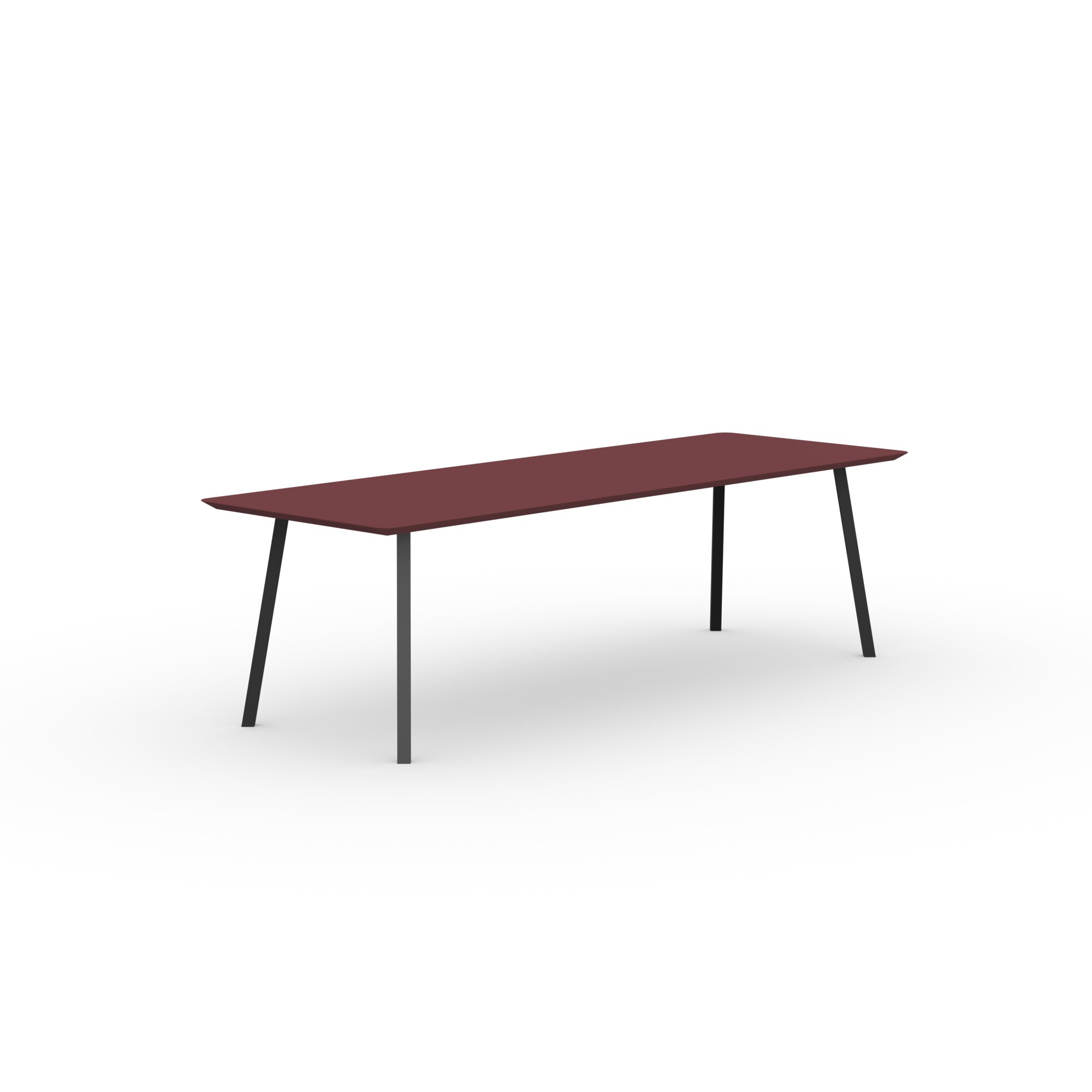 Rectangular Design dining table | New Classic Steel black powdercoating | HPL Fenix rosso jaipur | Studio HENK| 