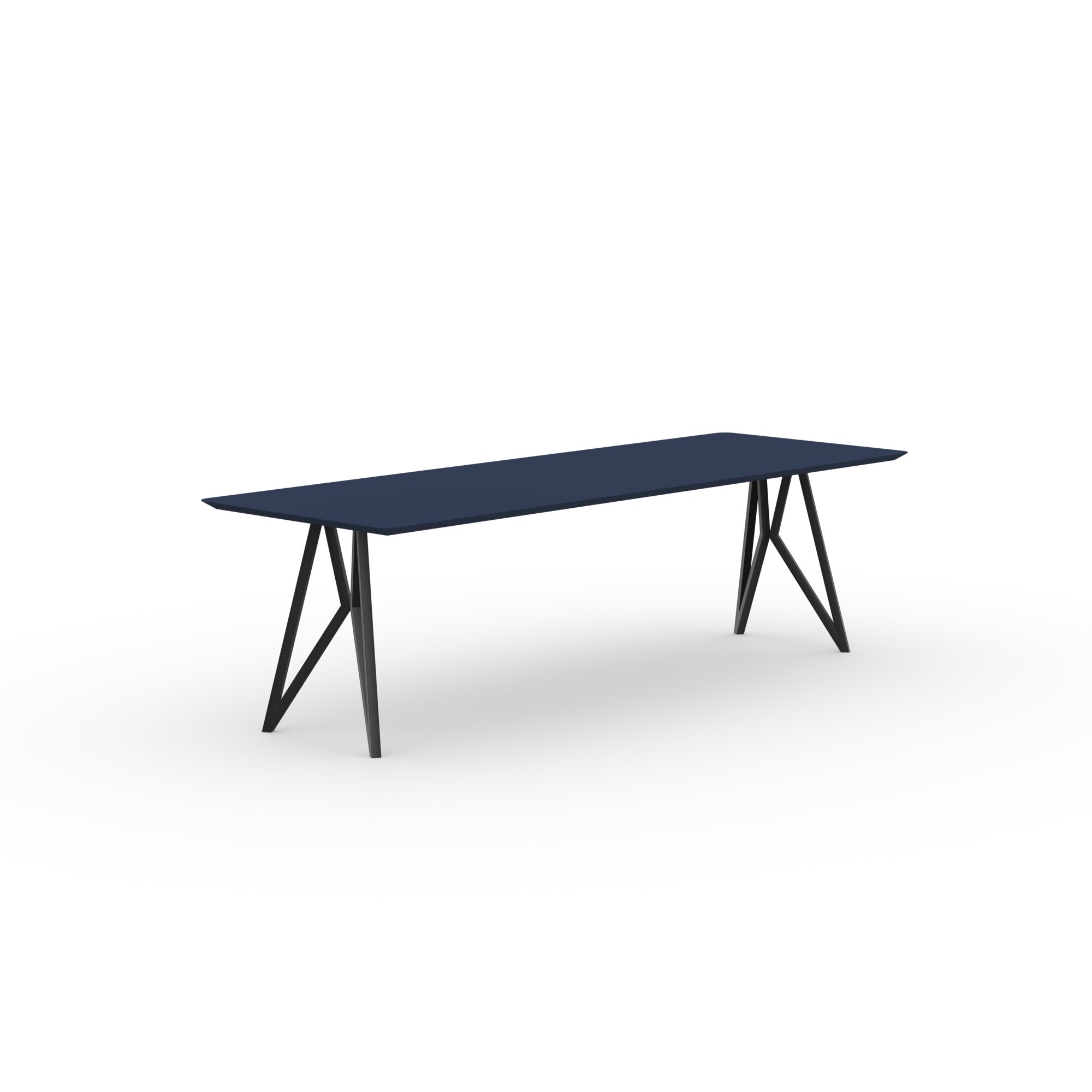 Rectangular Design dining table | Butterfly Steel black powdercoating | HPL Fenix blu fes | Studio HENK| 