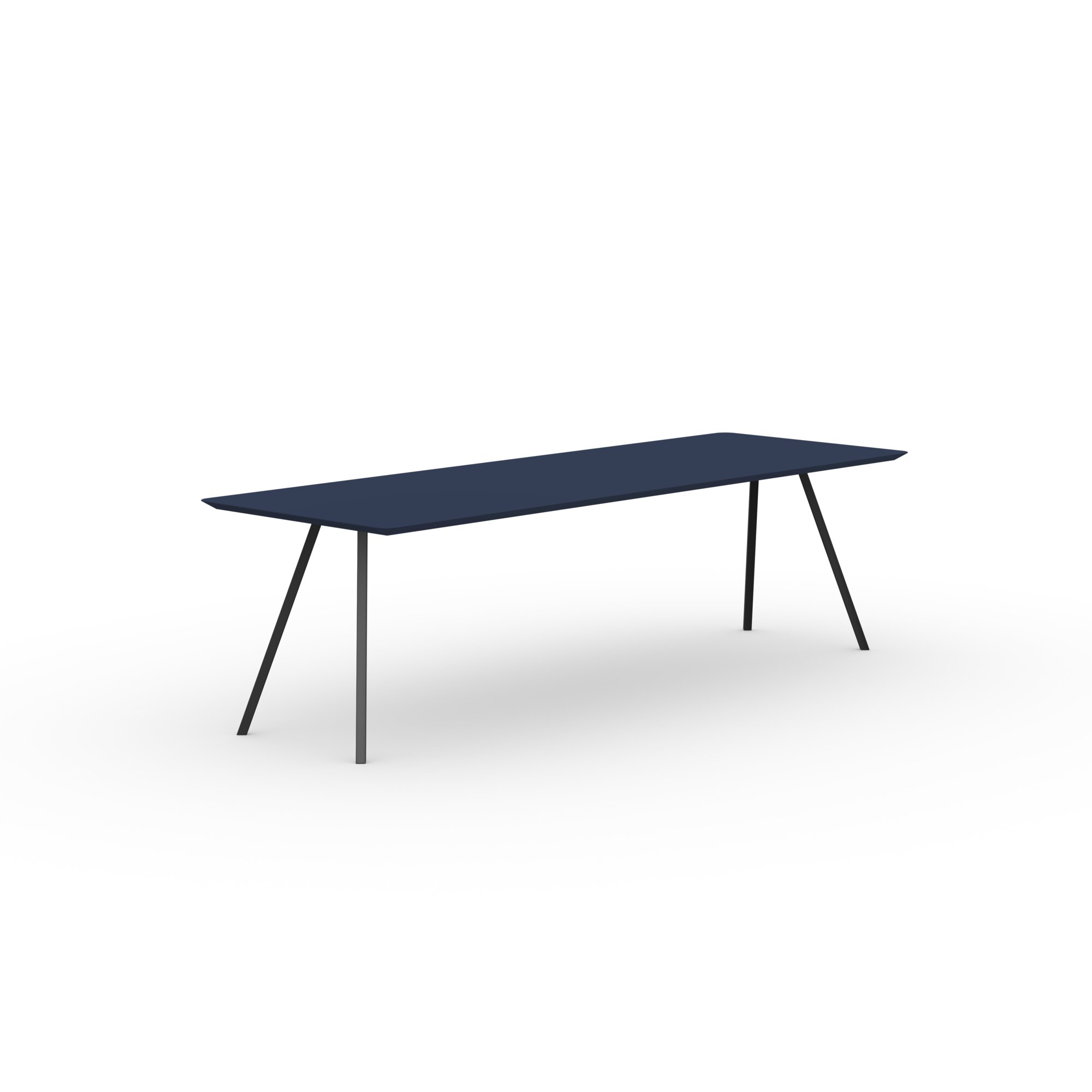 Rectangular Design dining table | Slim Co Steel black powdercoating | HPL Fenix blu fes | Studio HENK| 