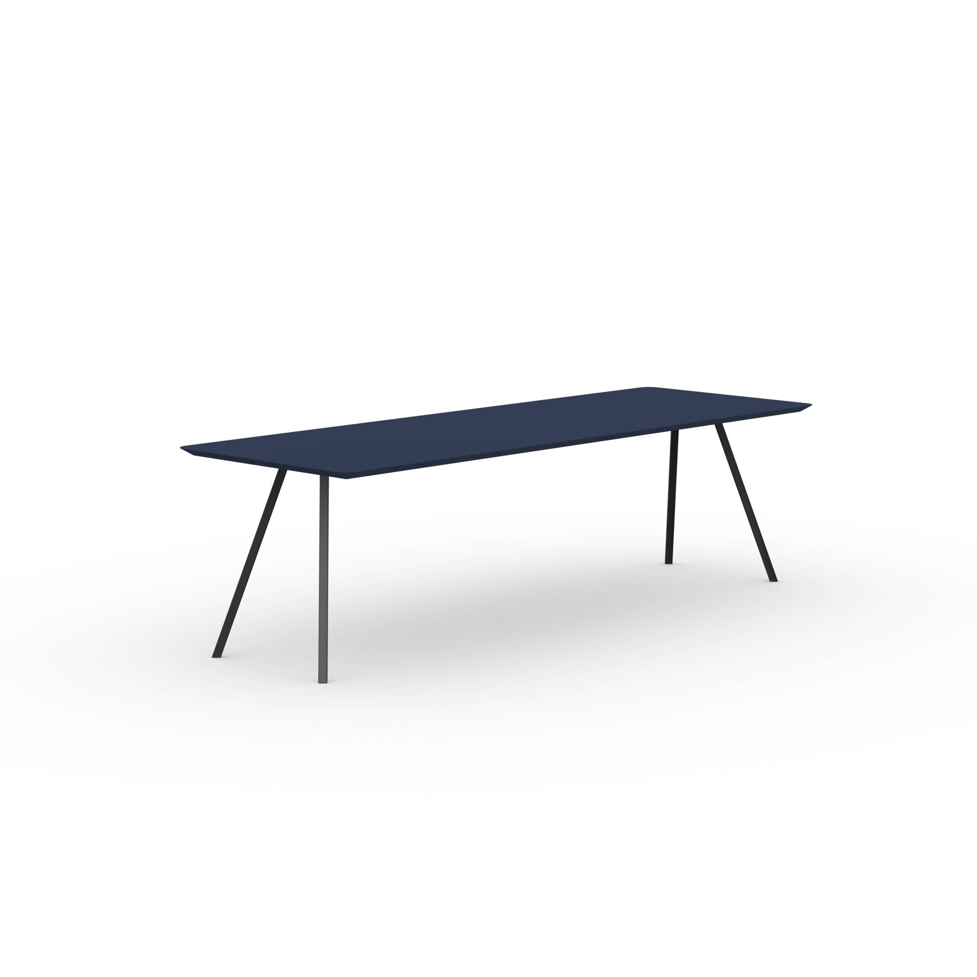 Rectangular Design dining table | Slim Co Steel black powdercoating | HPL Fenix blu fes | Studio HENK | 
