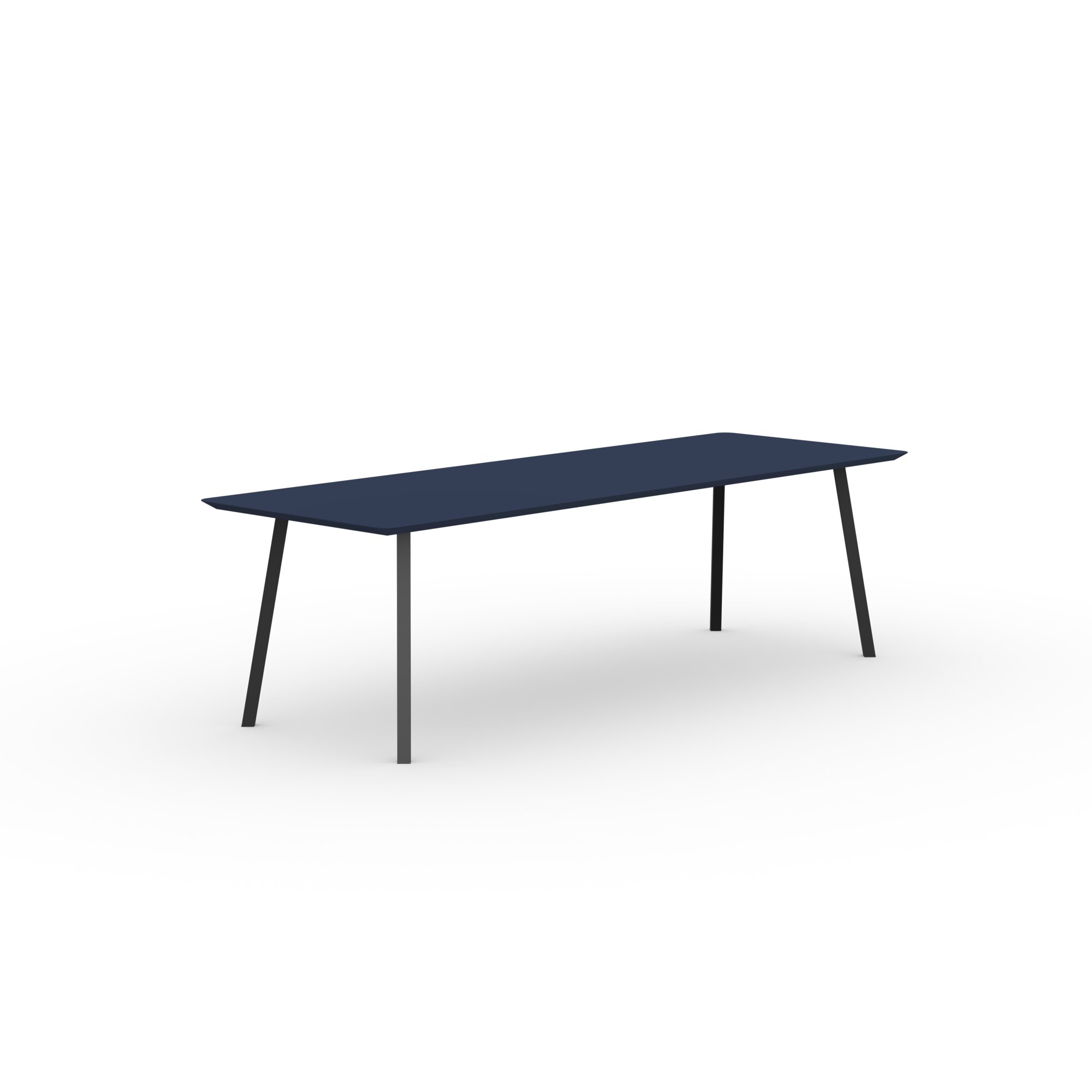 Rectangular Design dining table | New Classic Steel black powdercoating | HPL Fenix blu fes | Studio HENK| 
