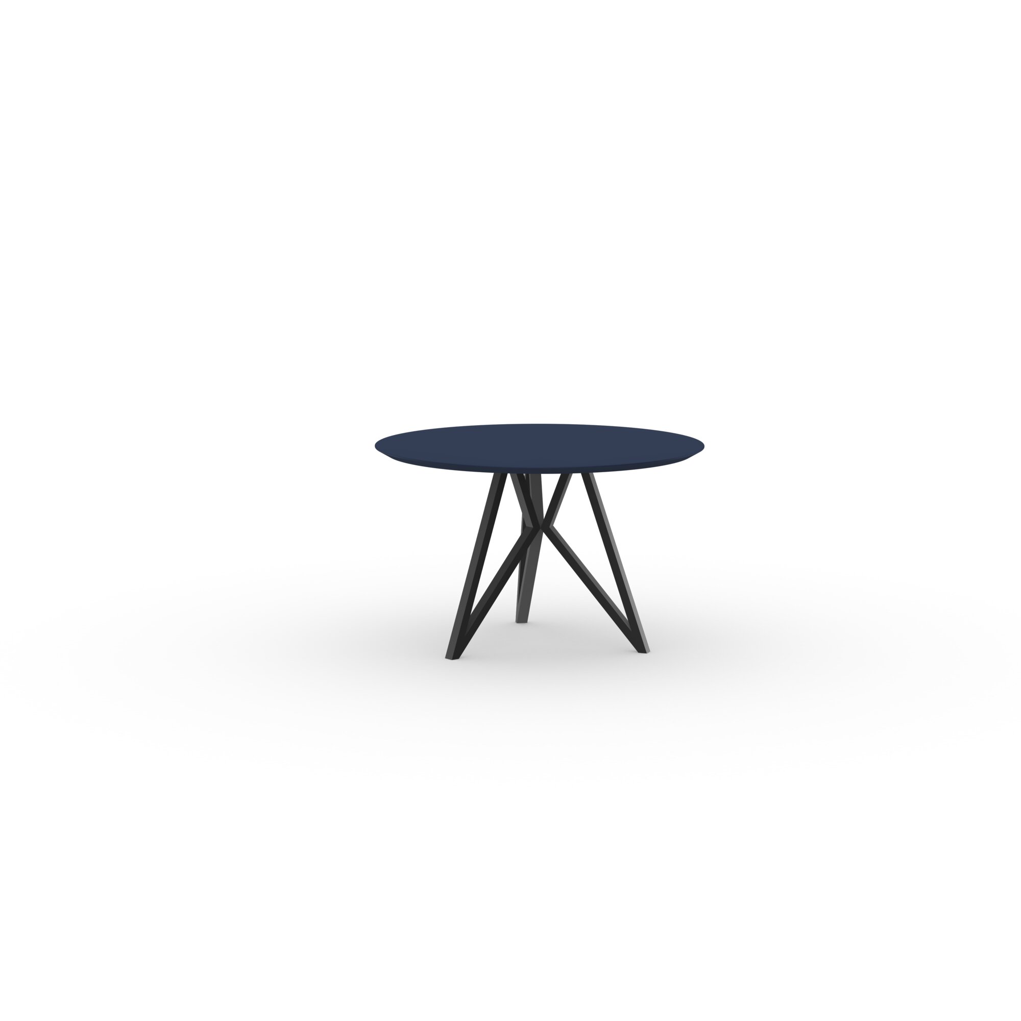 Ronde Design dining table | Butterfly Tripod Steel black powdercoating | HPL Fenix blu fes | Studio HENK| 